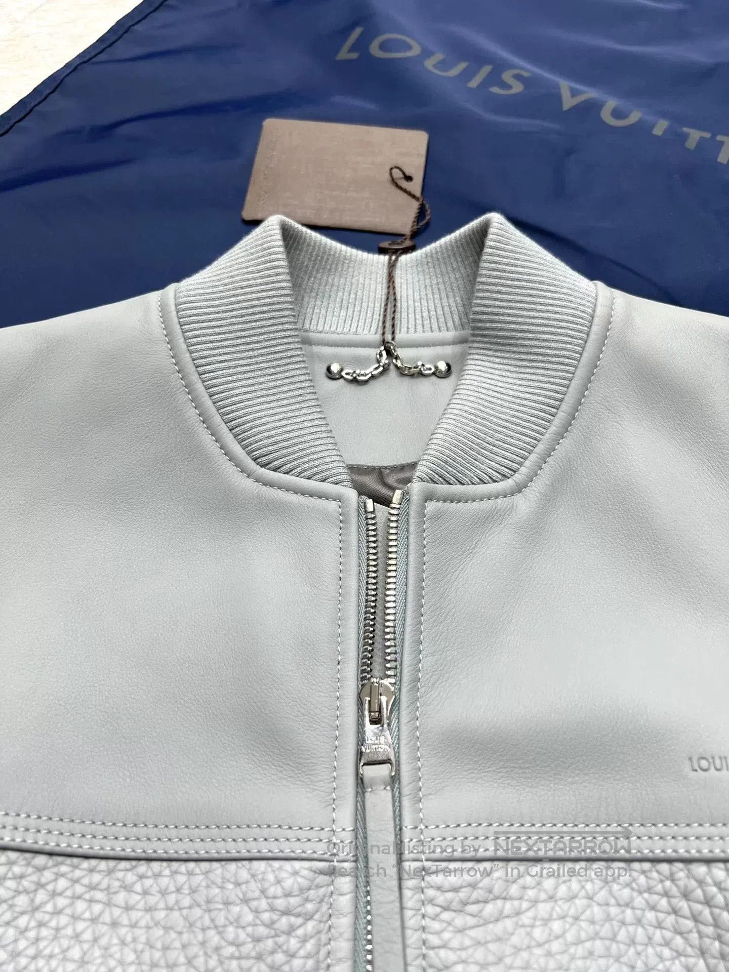 Louis Vuitton LV Elephant Gray Leather Jacket. Size US L / EU 52-54 / 3 - 4 Thumbnail