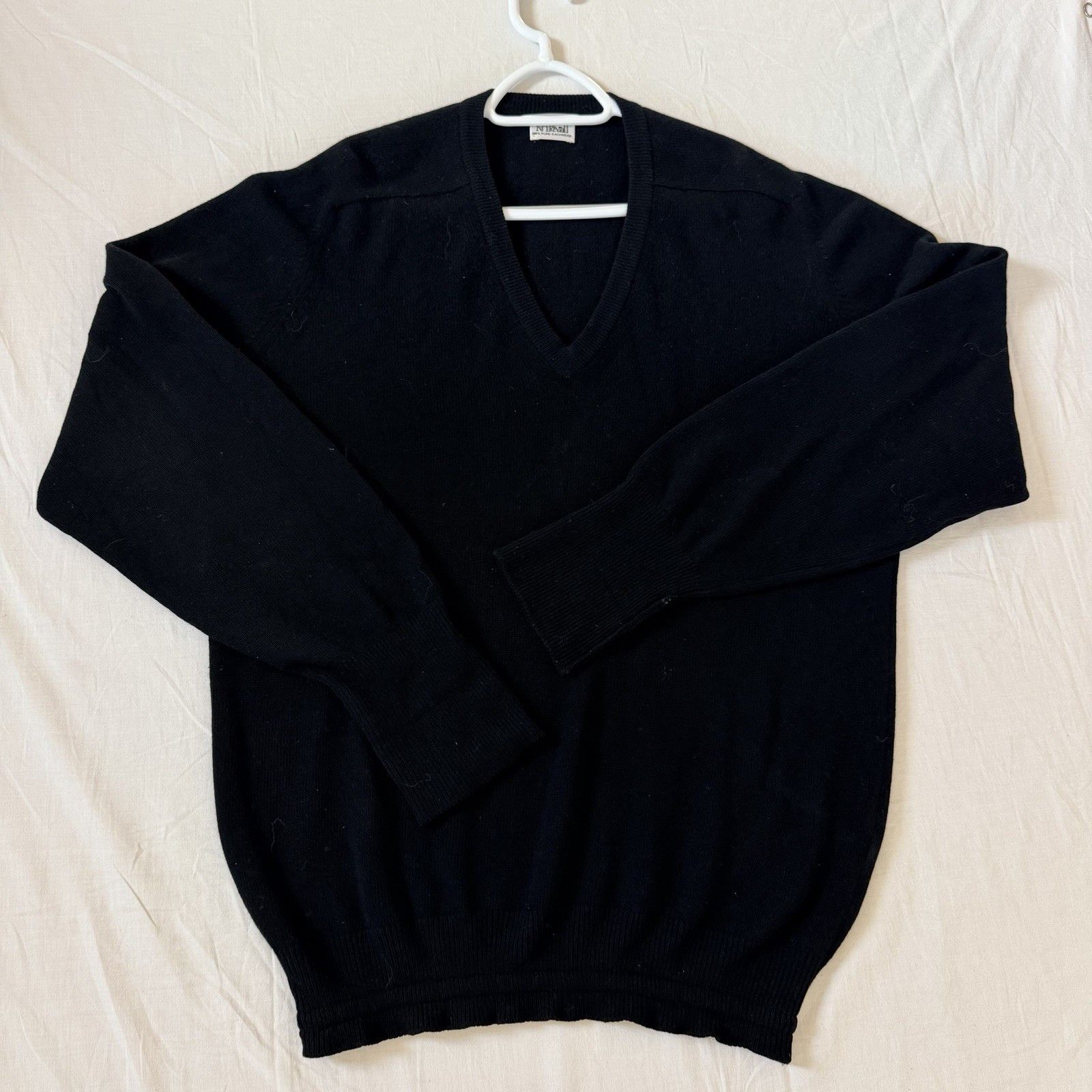 N.Peal N Peal 100% Cashmere Black V Neck Sweater Unisex Size US XL / EU 56 / 4 - 5 Thumbnail