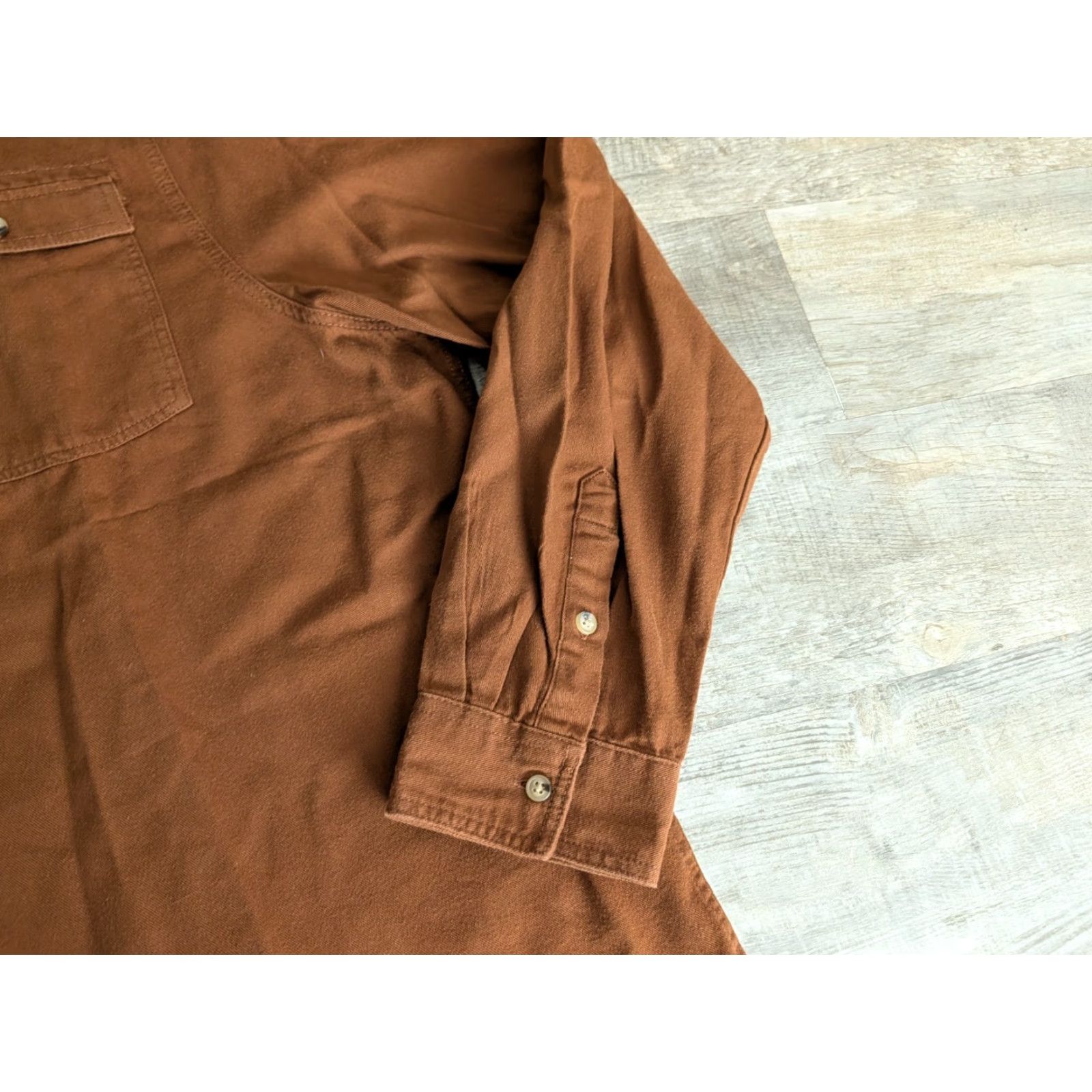 Vintage VINTAGE Bushman Shirt Mens XL Brown A.L. Weekend Cotton Military Button Up Lapels Size US XL / EU 56 / 4 - 3 Thumbnail