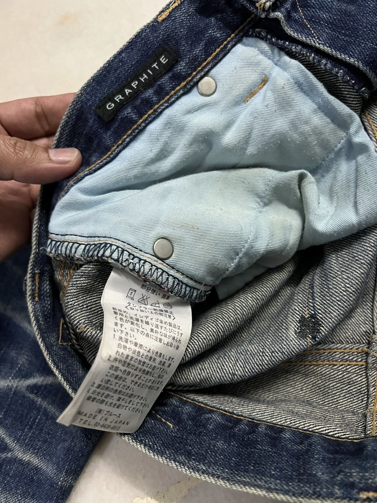 Japanese Brand Vintage Kuro Graphite Distressed Selvedge Jean Japan Size US 30 / EU 46 - 20 Thumbnail