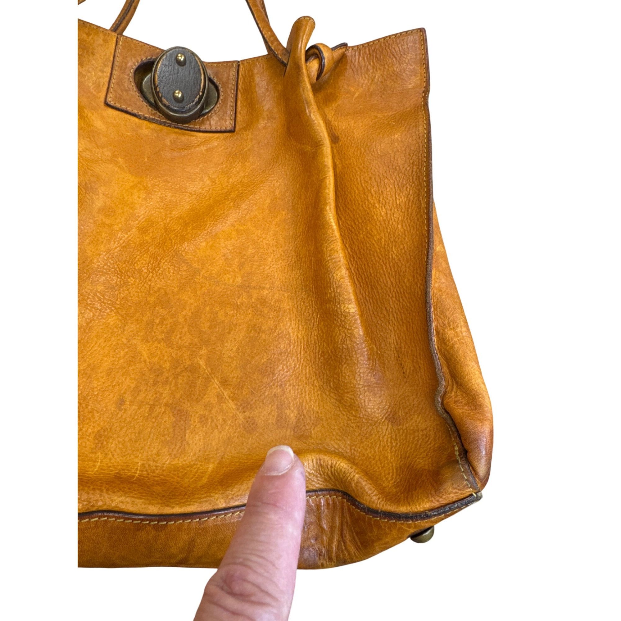 Designer Paolo Masi Womens brown Vintage Leather Shoulder Handbag SKU Size ONE SIZE - 7 Thumbnail
