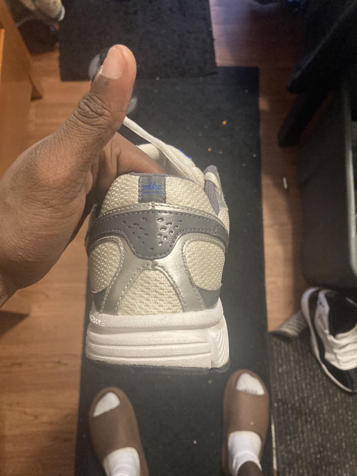 image of Nike Dart 7 Shoes in White, Men's (Size 10.5)