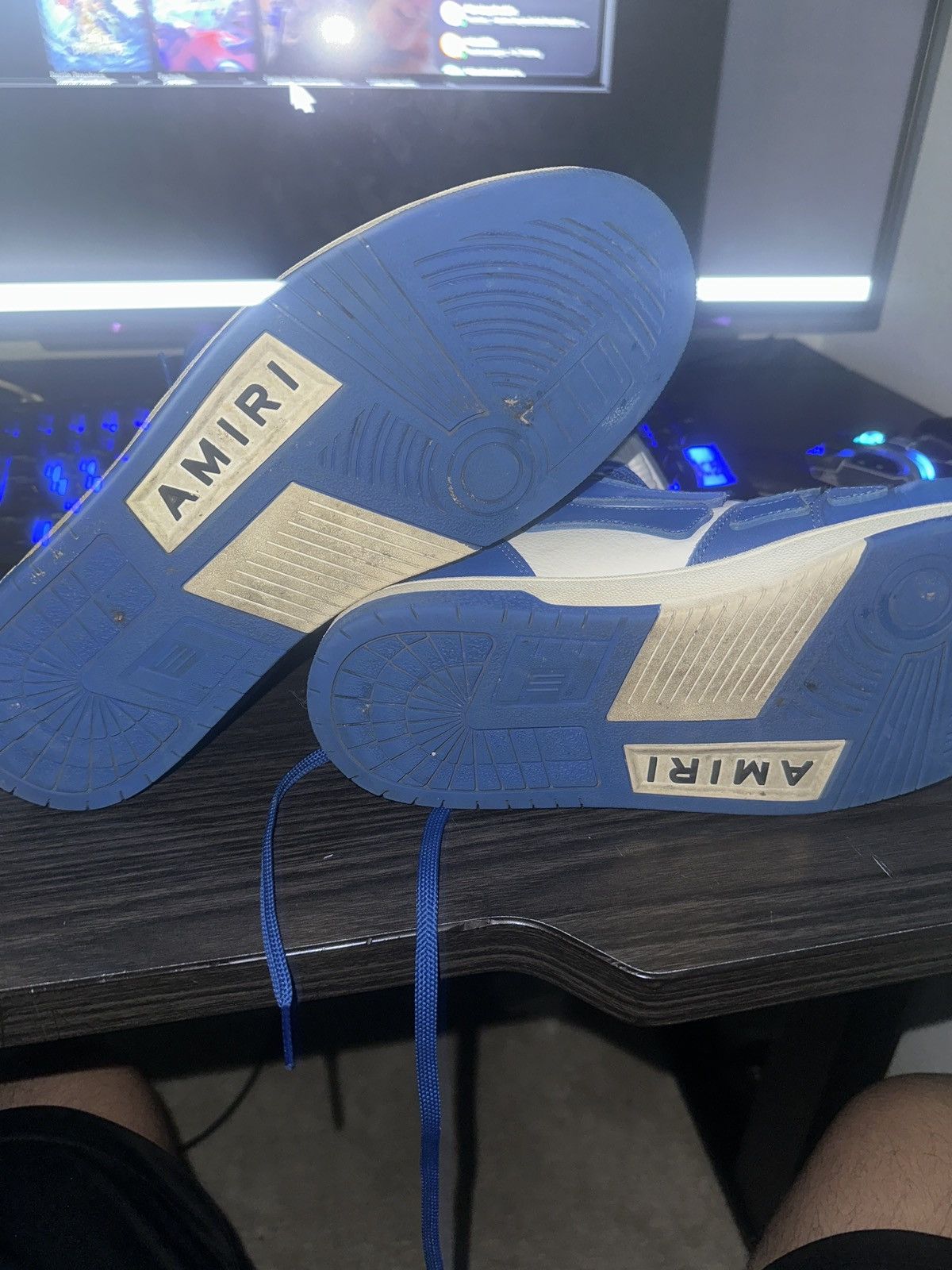 Amiri Amiri blue hightops Size US 12 / EU 45 - 5 Thumbnail