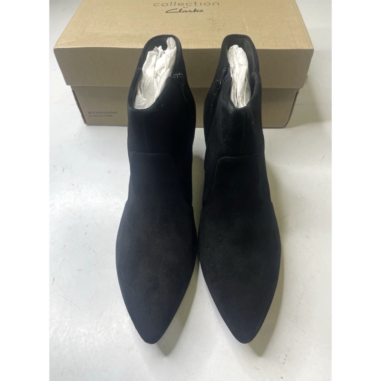 Clarks Clarks Linvale Leather Black Suede Booties Womens 9.5 M Bootie Box Included Size US 10 / IT 40 - 2 Thumbnail