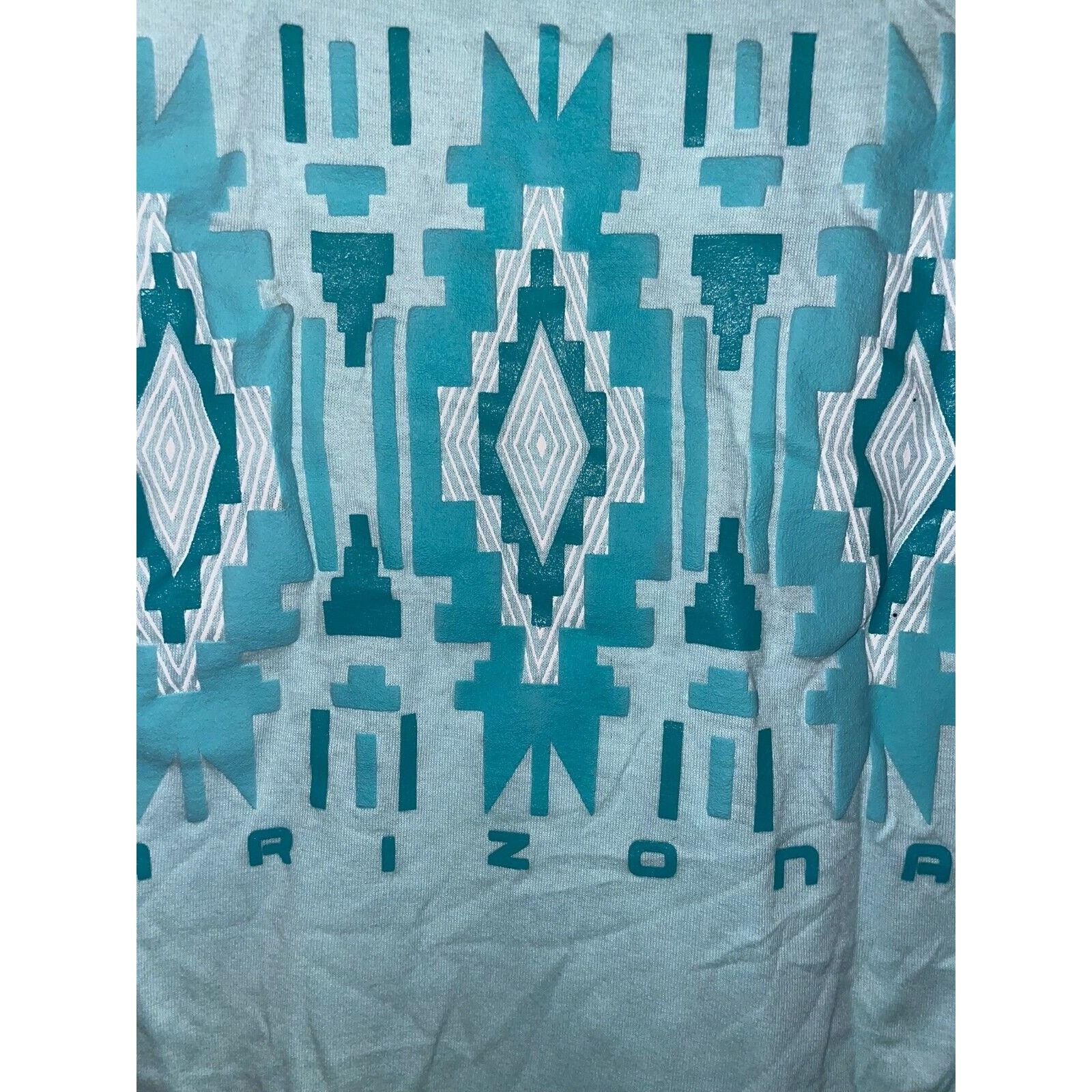 Jerzees Vintage Arizona Shirt Southwest Art Blue Tee 90s Graphic S Size US S / EU 44-46 / 1 - 4 Thumbnail