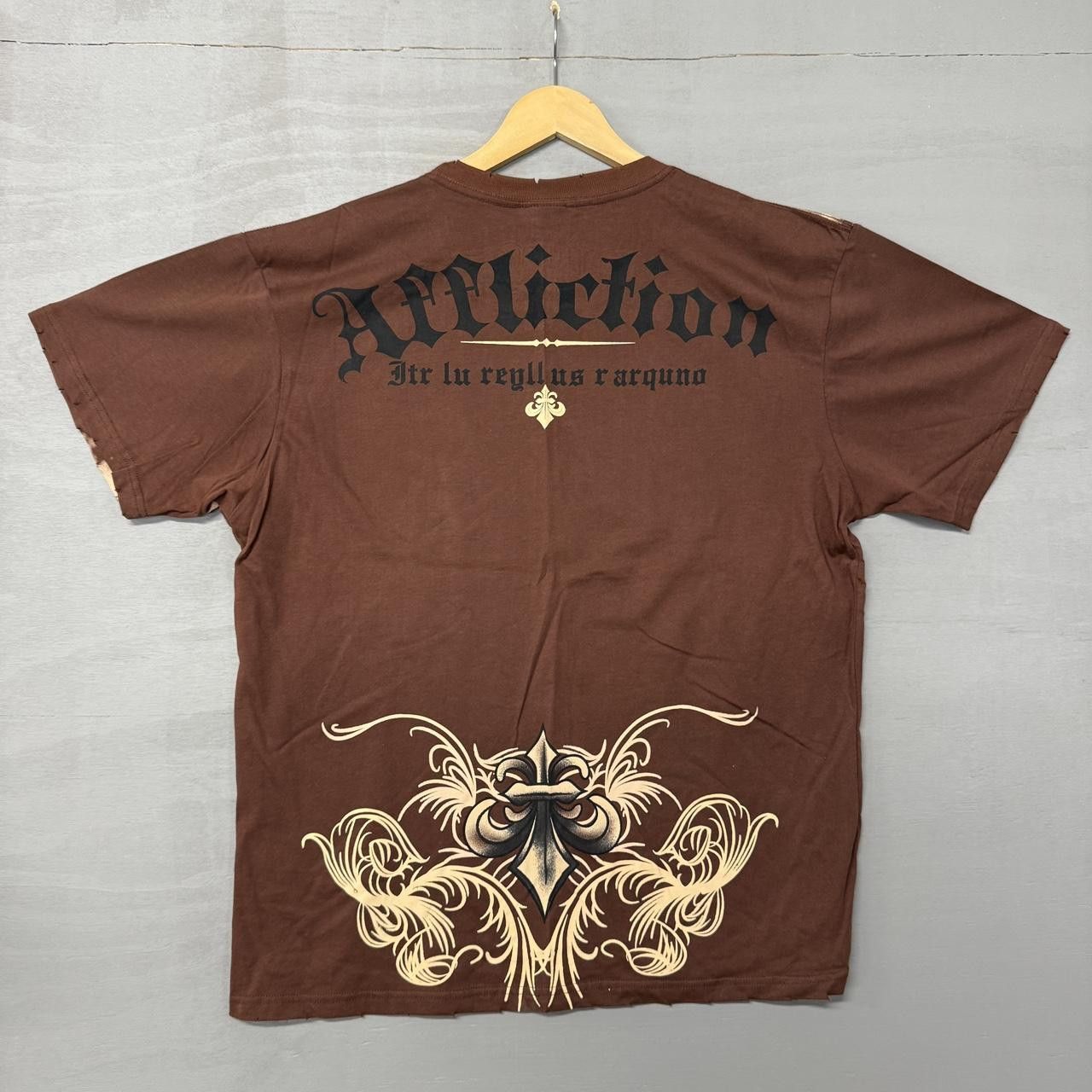 Affliction Y2K Rare Affliction Skulls Crazy Brown Splatter Shirt XL Size US XL / EU 56 / 4 - 2 Thumbnail
