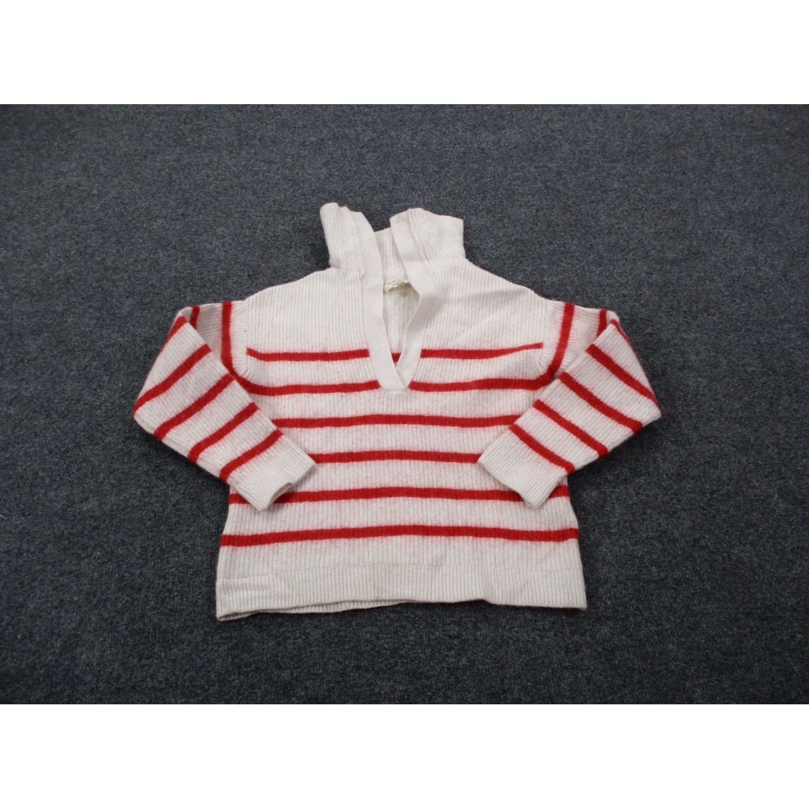 Vintage La Maille Sezane Sweater Womens XS White Striped Wool Classic Sezane Pullover Knit Shirt Womens XS White Striped Wool Classic Size XS / US 0-2 / IT 36-38 - 2 Thumbnail