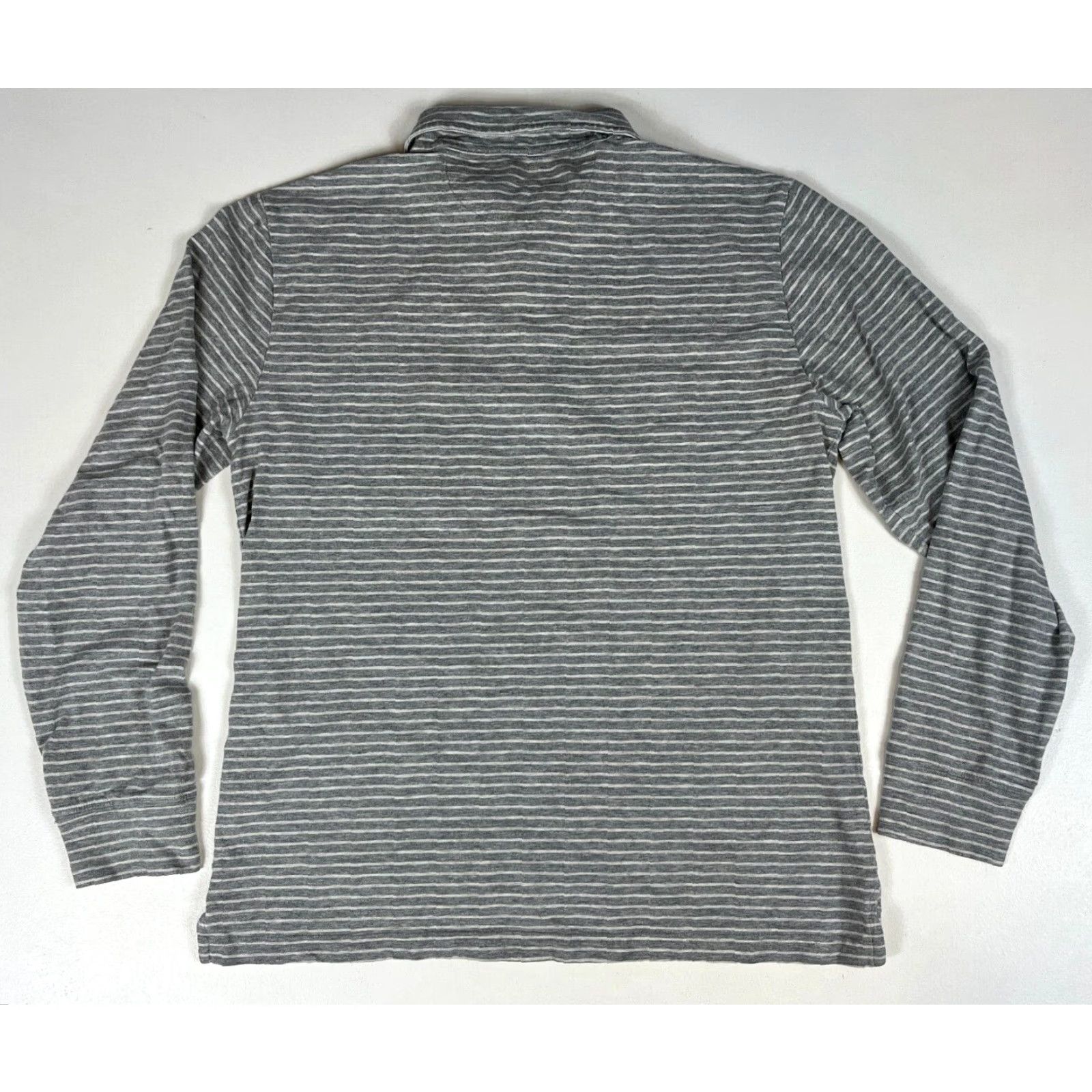 Faherty VINTAGE Men's Faherty Long Sleeve Luxe Polo Shirt Striped Gray Sz M Size US M / EU 48-50 / 2 - 3 Thumbnail