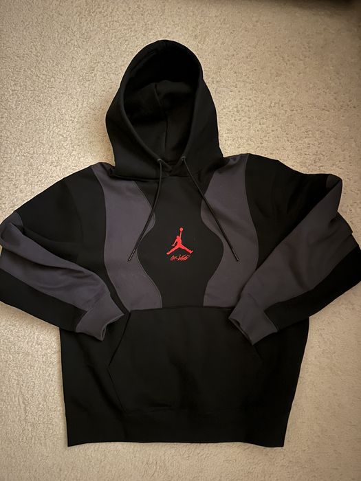 Jordan Brand OFF WHITE Jordan Brand Hoodie Black Grey Pre Owned