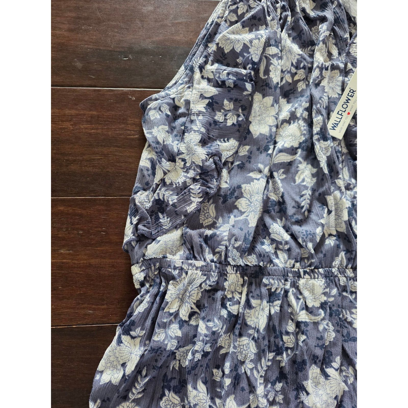 Other NWT Wallflower Junior's XL Mini Dress Fit & Flare Gray Blue Size XL / US 12-14 / IT 48-50 - 4 Thumbnail