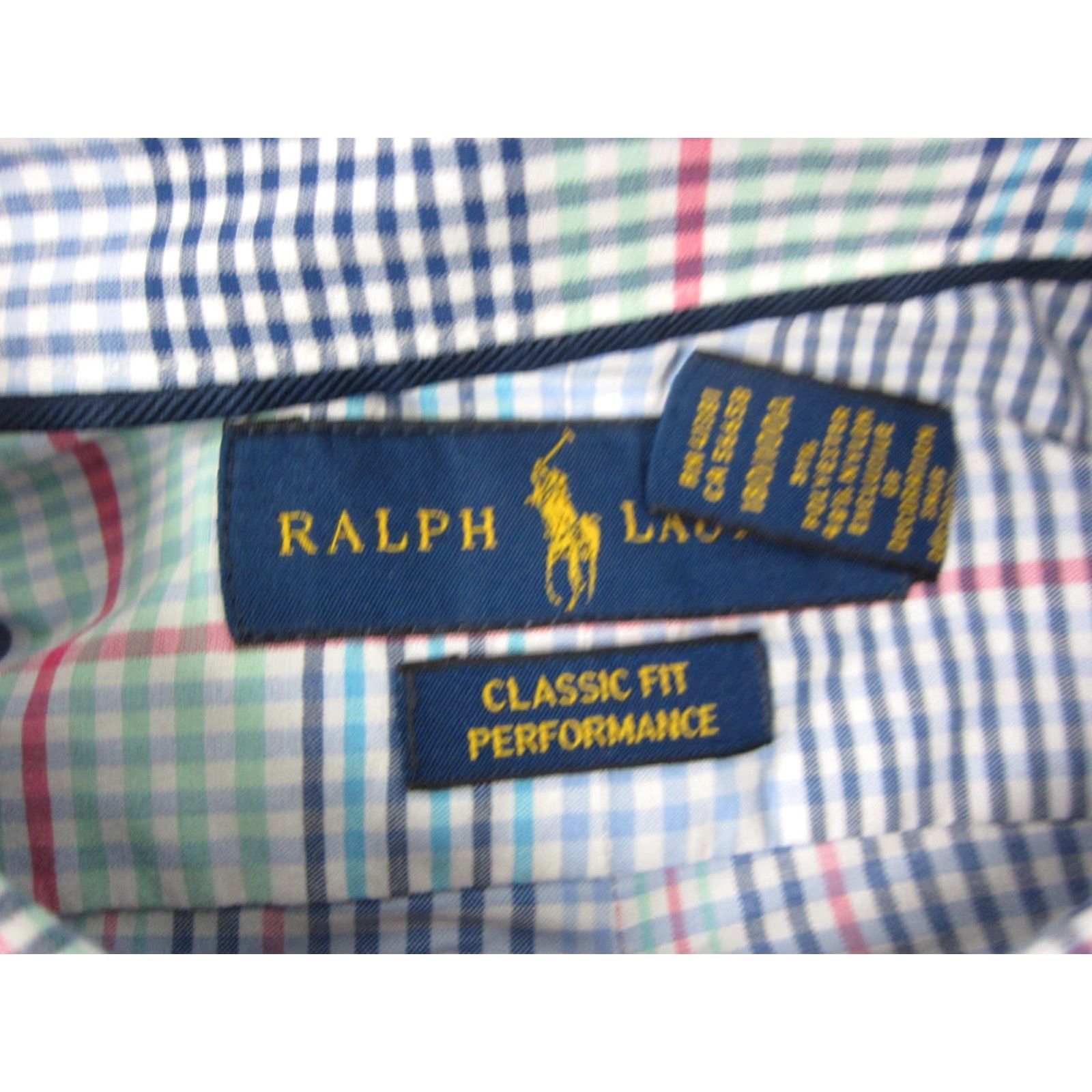 Ralph Lauren Ralph Lauren Shirt Mens Large Blue Green Pink Pony Check Poly Nylon Performance Shirt Button-Up Collared Classic Logo Size US L / EU 52-54 / 3 - 4 Thumbnail