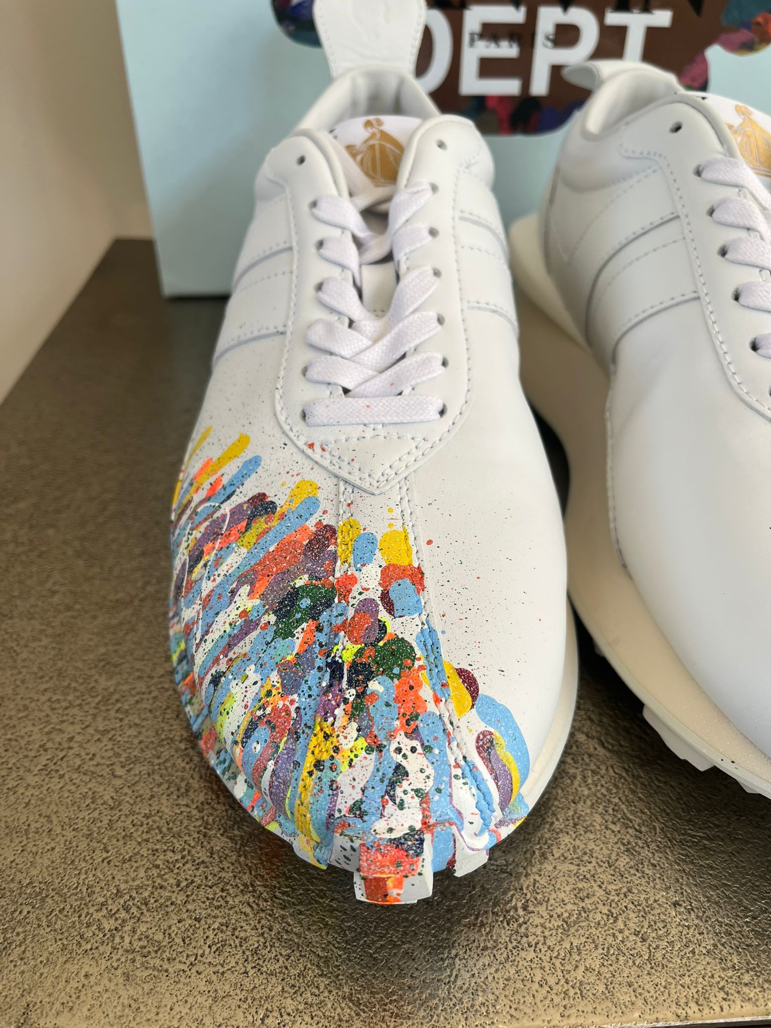 Gallery Dept. × Lanvin Paint Splatter Bump Sneakers in White Size US 12 / EU 45 - 8 Thumbnail