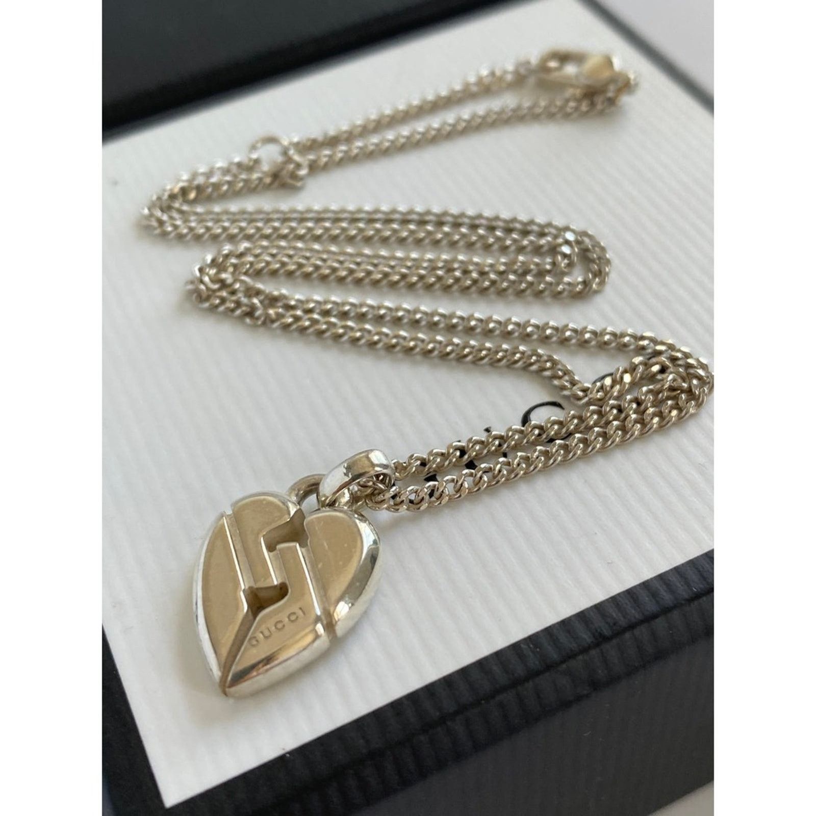 Gucci GUCCI Sterling Silver Pendant Necklace 18" Size ONE SIZE - 1 Thumbnail