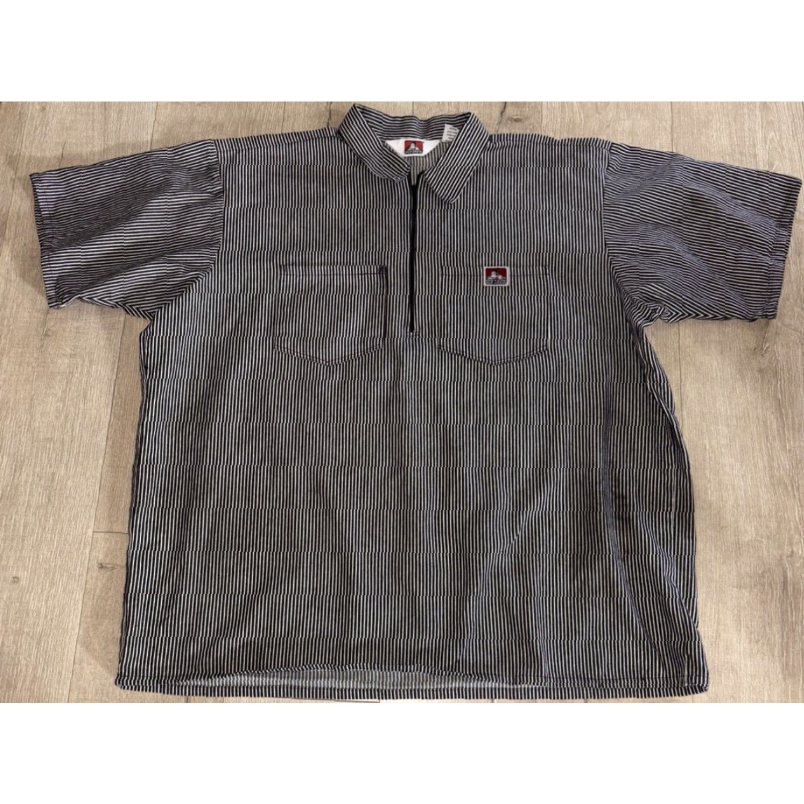 Ben Davis Ben Davis Shirt Men’s 3XL Short Sleeve Black Striped 1/2 Zipper Size US XXL / EU 58 / 5 - 6 Thumbnail