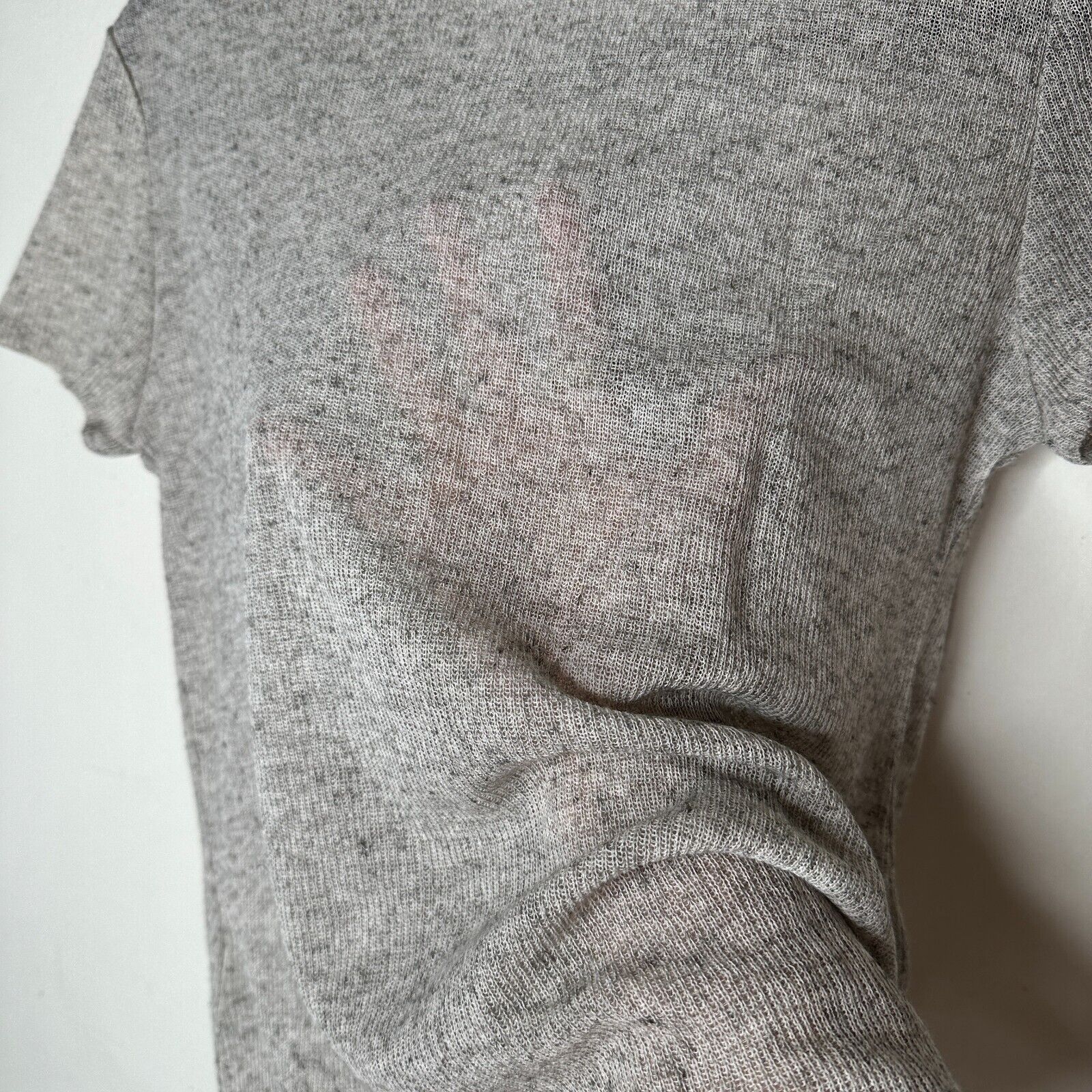 Zara NWT Zara Heathered Gray Short Sleeve Henley Shirt Top L Size L / US 10 / IT 46 - 8 Thumbnail