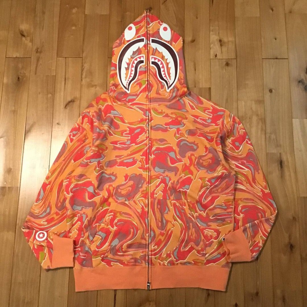 Bape BAPE Marbling camo shark full zip hoodie a bathing ape Size US M / EU 48-50 / 2 - 1 Thumbnail