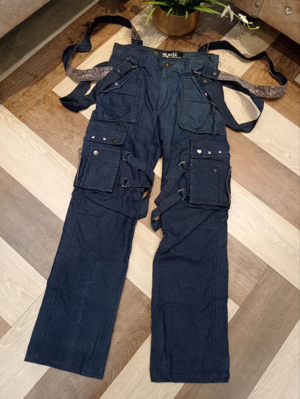 Seditionaries JAPANESE RAIN KING OF THE STREET BONDAGE PANTS - BLUE Size US 29 - 3 Thumbnail