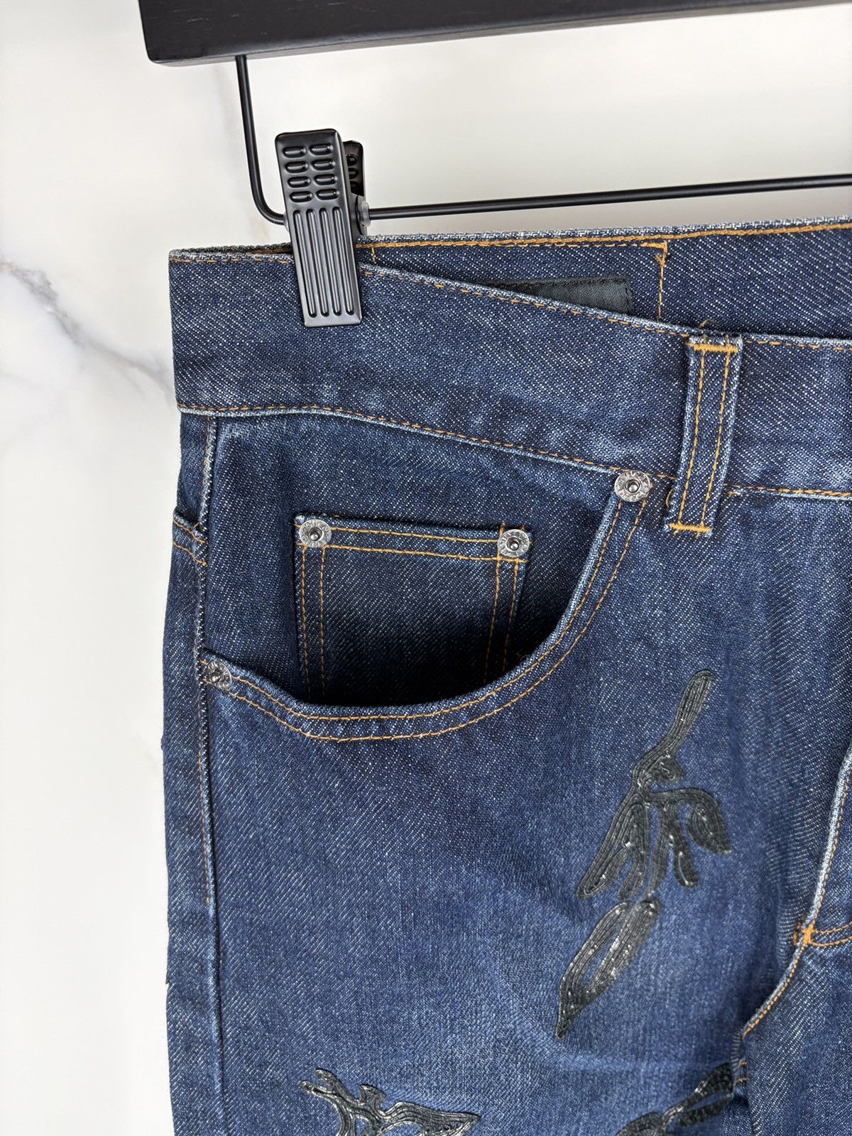 Gucci AW99 Gucci Tom Ford Runway Floral Embroidered Denim Jeans Size US 30 / EU 46 - 9 Thumbnail