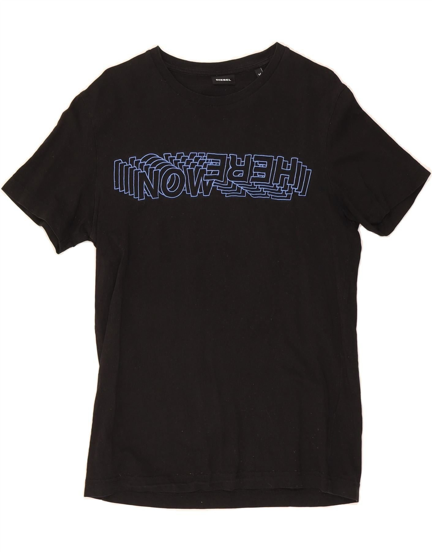 Diesel Womens Graphic T-Shirt Top UK 14 Medium Black Cotton Size M / US 6-8 / IT 42-44 - 1 Thumbnail