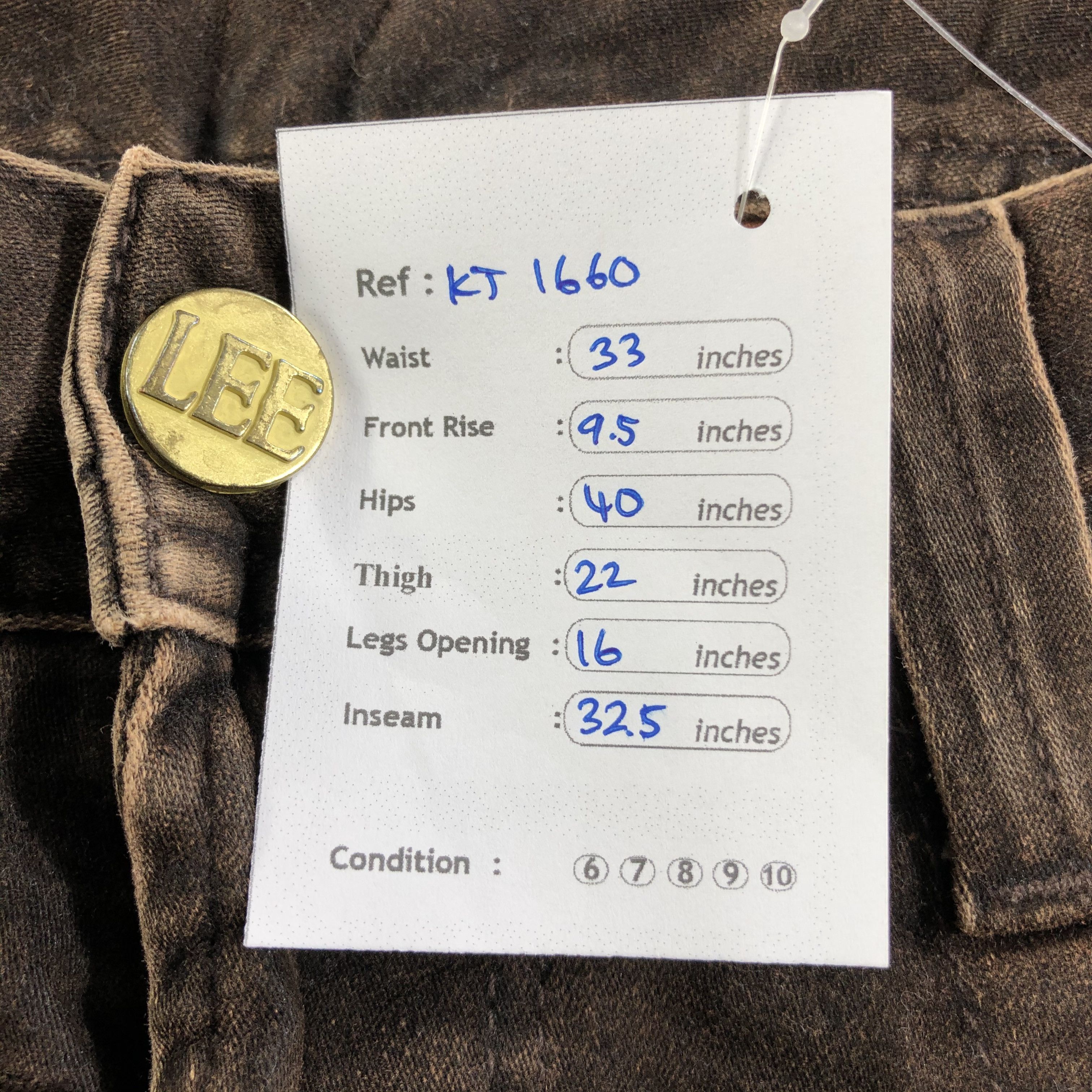 Lee Vintage Lee Jeans Faded Brown Flare Denim KJ1660 Size US 30 / EU 46 - 10 Thumbnail