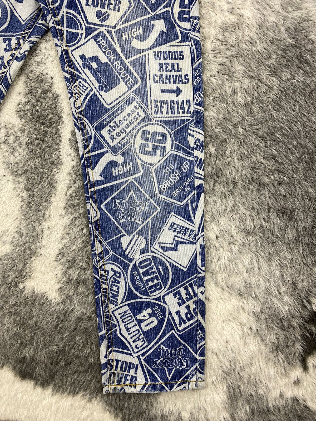 Beauty Beast × If Six Was Nine × Japanese Brand Japanese Surf Girls Oahu Northshore Fullprinted Denim Size 31" - 3 Thumbnail