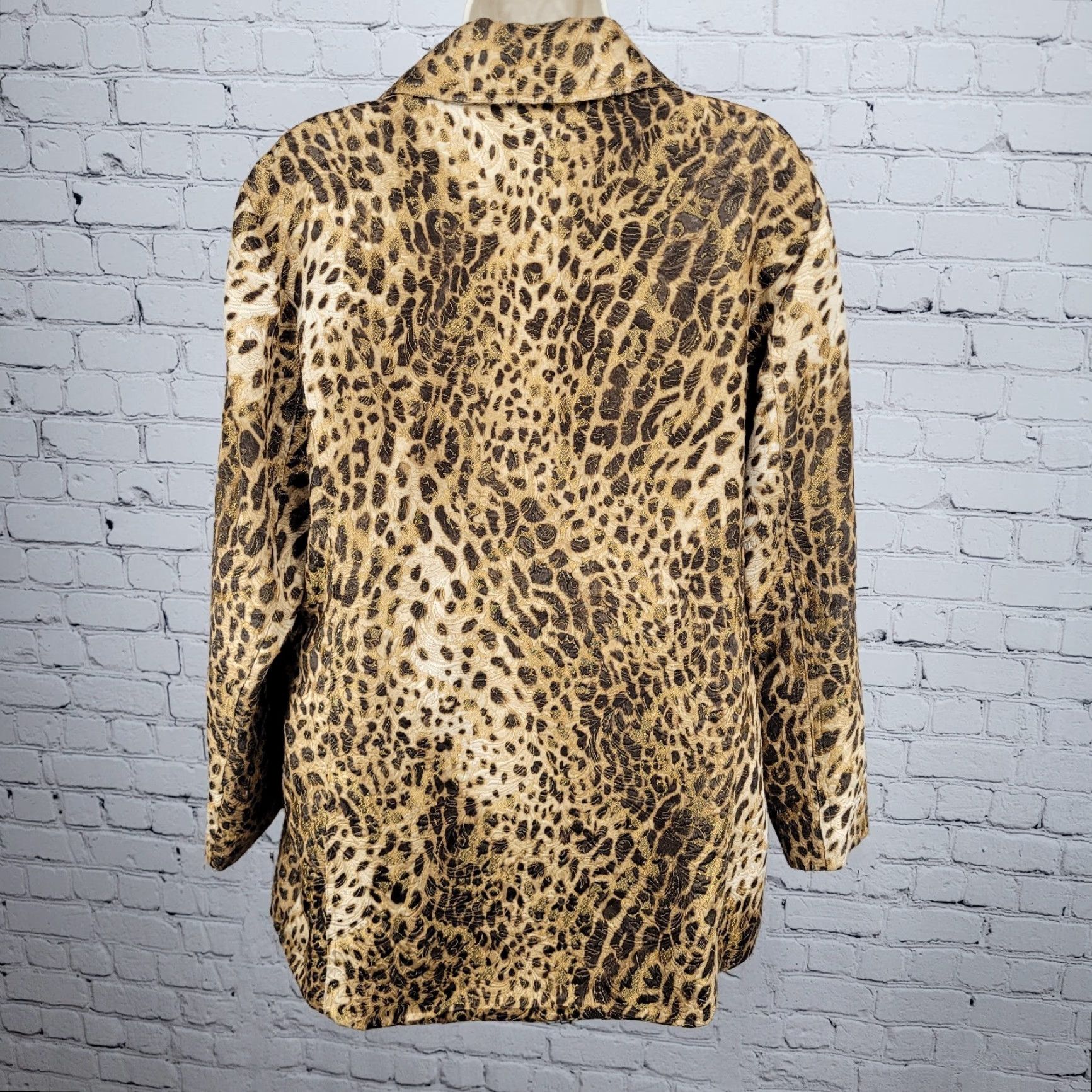 Vintage Chico's Leopard Buttoned Lightweight Lined Jacket 2 US 12 Women Medium? Size XS / US 0-2 / IT 36-38 - 2 Thumbnail