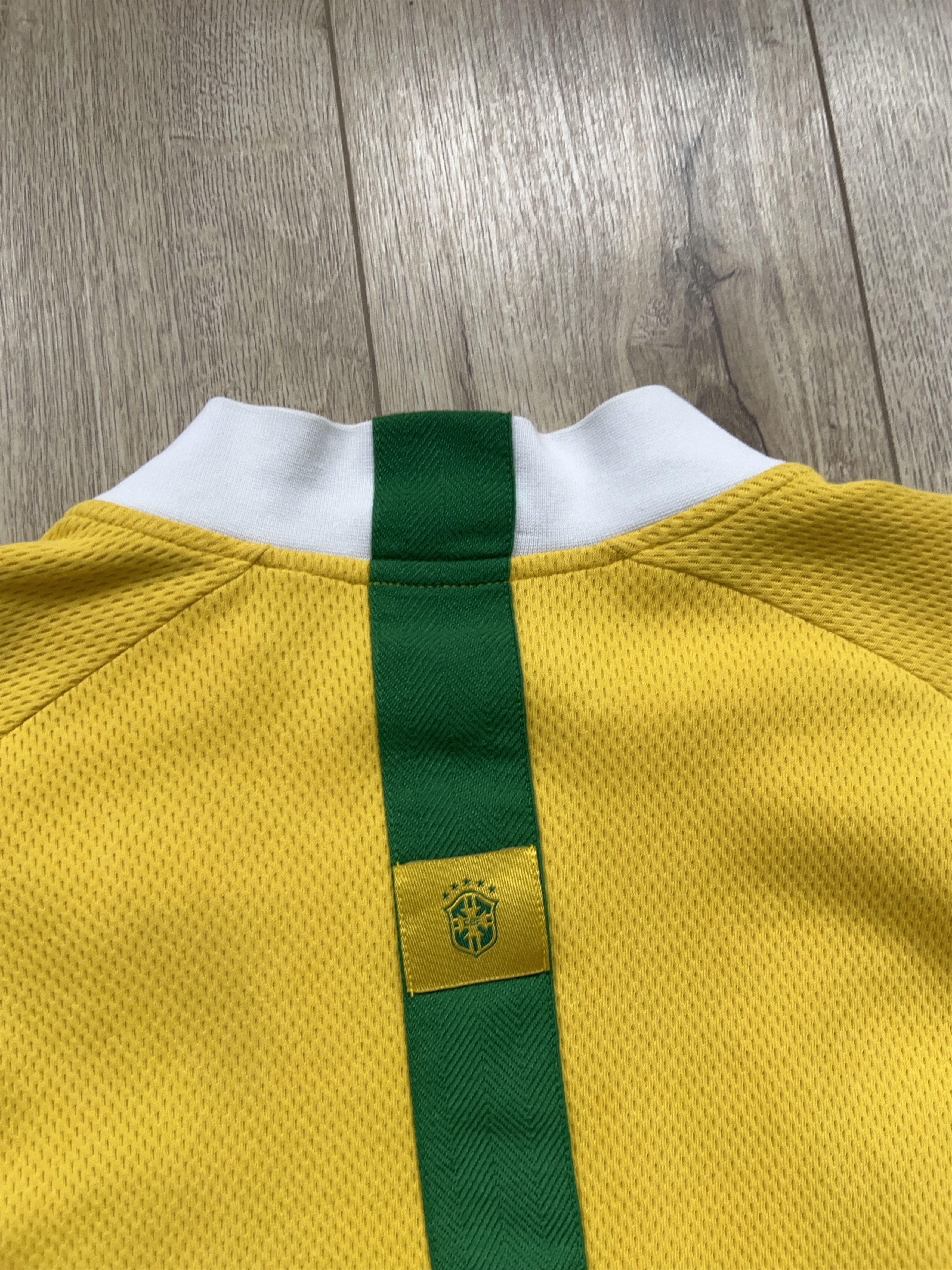 Nike Mens Brazil #10 RONALDINHO Yellow Track Jacket Zip Sweater Size US XXL / EU 58 / 5 - 13 Thumbnail