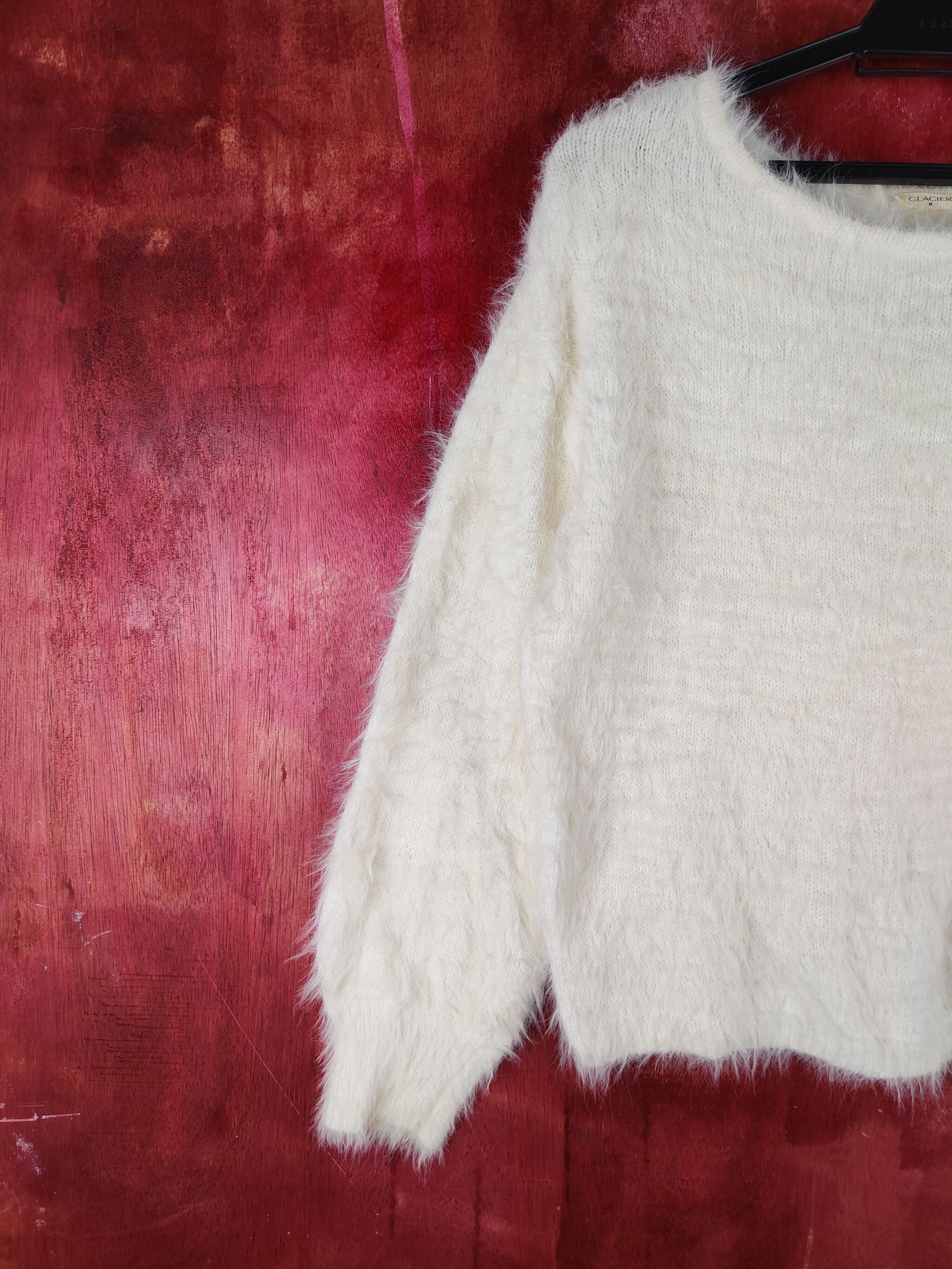 Japanese Brand × Vintage Cool Design 💥 Glacier White Fur Mohair Knitwear Size M / US 6-8 / IT 42-44 - 3 Thumbnail