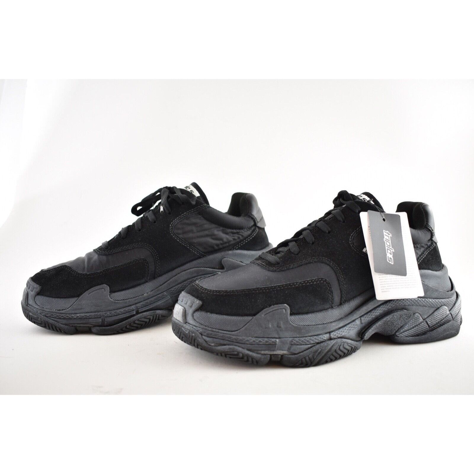 Balenciaga Triple S V2 Noir Suede Nylon Speed Flat Trainer Sneaker 40 Size US 10 / IT 40 - 7 Thumbnail