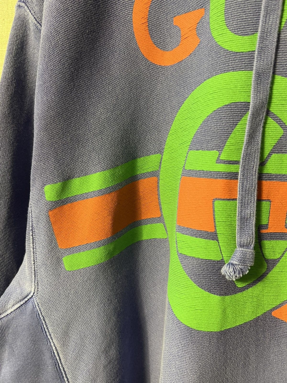 Gucci Gucci Blue Washed Effect Knit Interlocking GG Print Hoodie Size US M / EU 48-50 / 2 - 9 Thumbnail