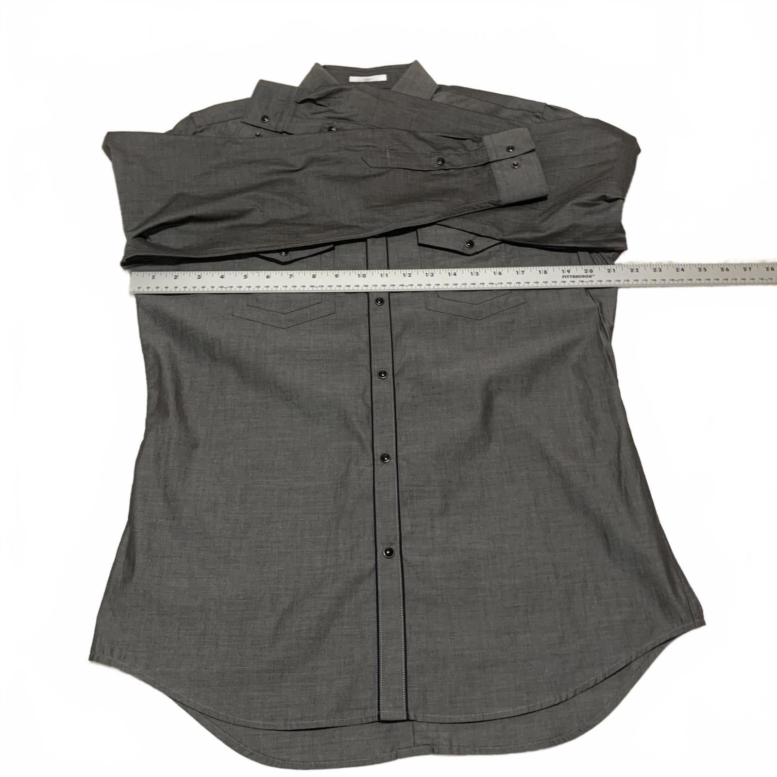 Express Express Men's M Long Sleeve Gray Western Shirt Size US M / EU 48-50 / 2 - 6 Thumbnail