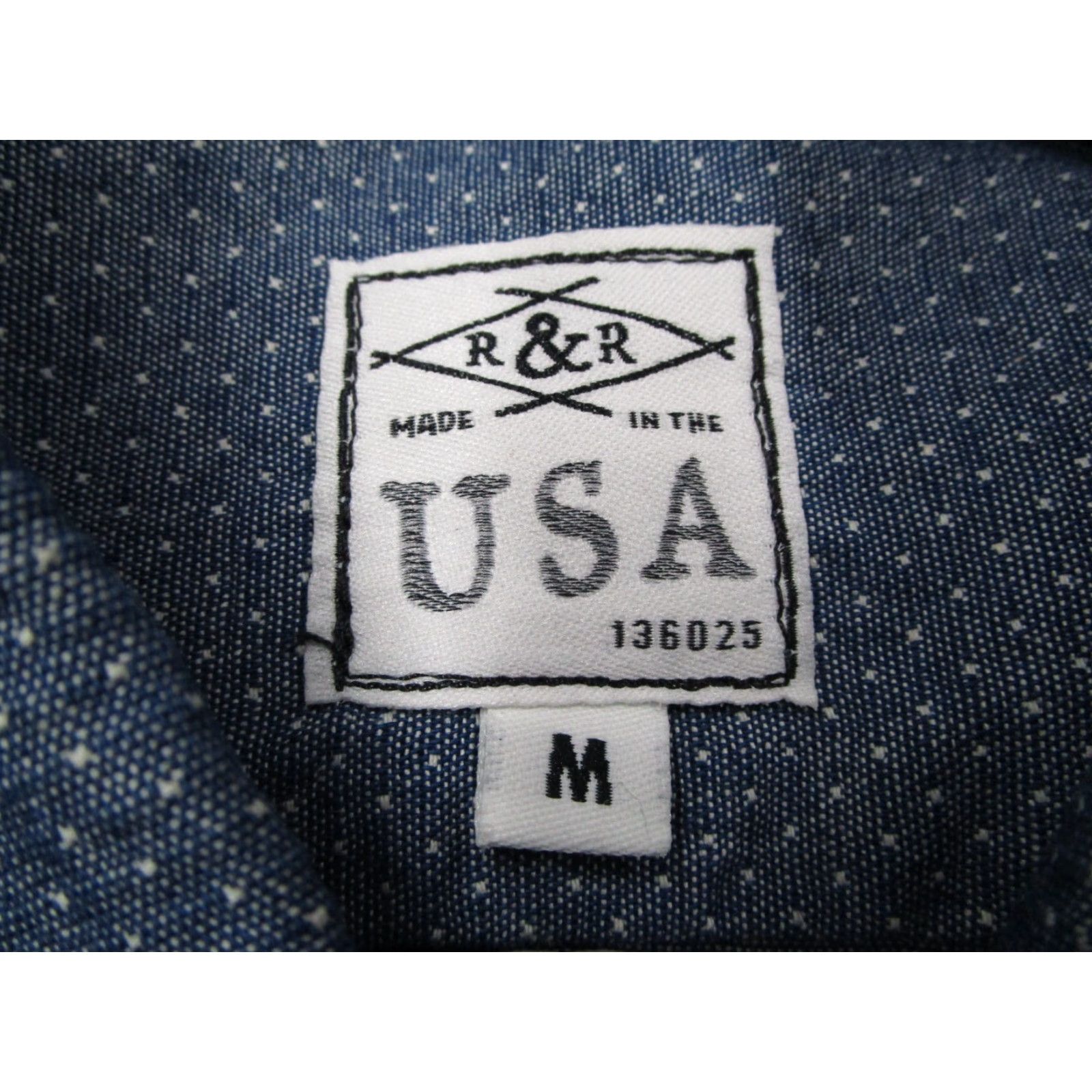 Vintage Ruell and Ray Shirt Mens Medium Blue Chambray Polka Dot Long Sleeve Zip Front USA Size US M / EU 48-50 / 2 - 3 Thumbnail