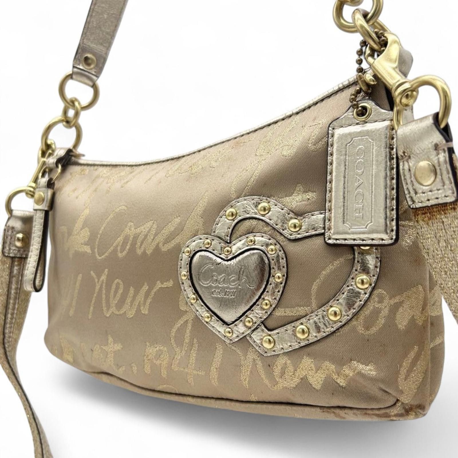 Coach Coach - Poppy Gold Heart Accent Handbag Size ONE SIZE - 2 Thumbnail