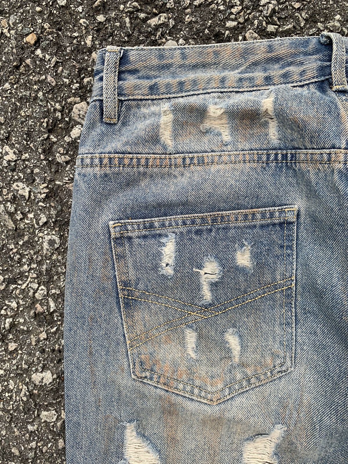 Japanese Brand × Kapital × Vintage FLARE💥 ARGUECULTURE JAPANESE PUNK STYLE DISTRESSED DENIM☠️🎌 Size US 31 - 14 Thumbnail