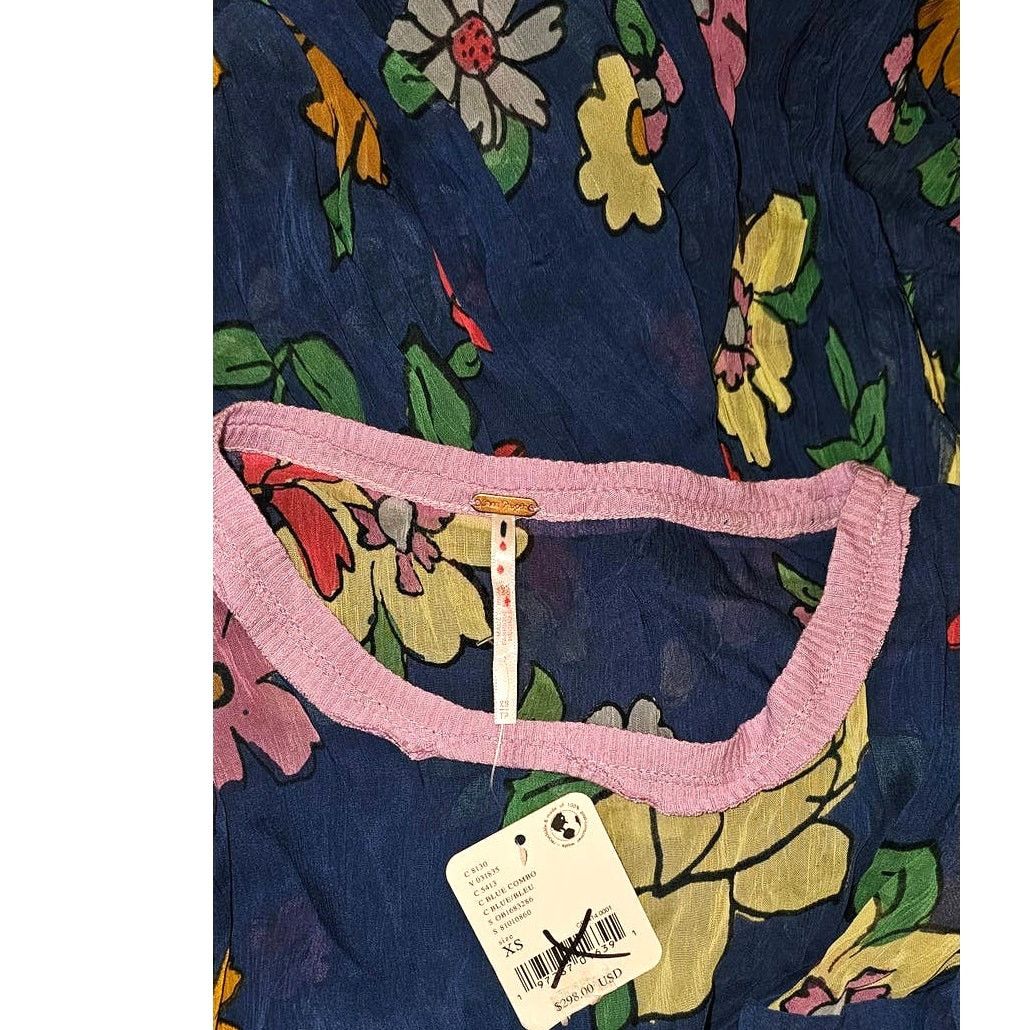 Free People New Free People Mina Retro Floral Maxi Dress Chiffon $298 XS Size XS / US 0-2 / IT 36-38 - 6 Thumbnail