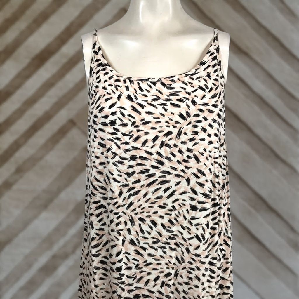 Vintage Soma Slip Dress / Chemise Women XL Pink Black Abstract Brushstroke Night Gown Size XL / US 12-14 / IT 48-50 - 1 Thumbnail
