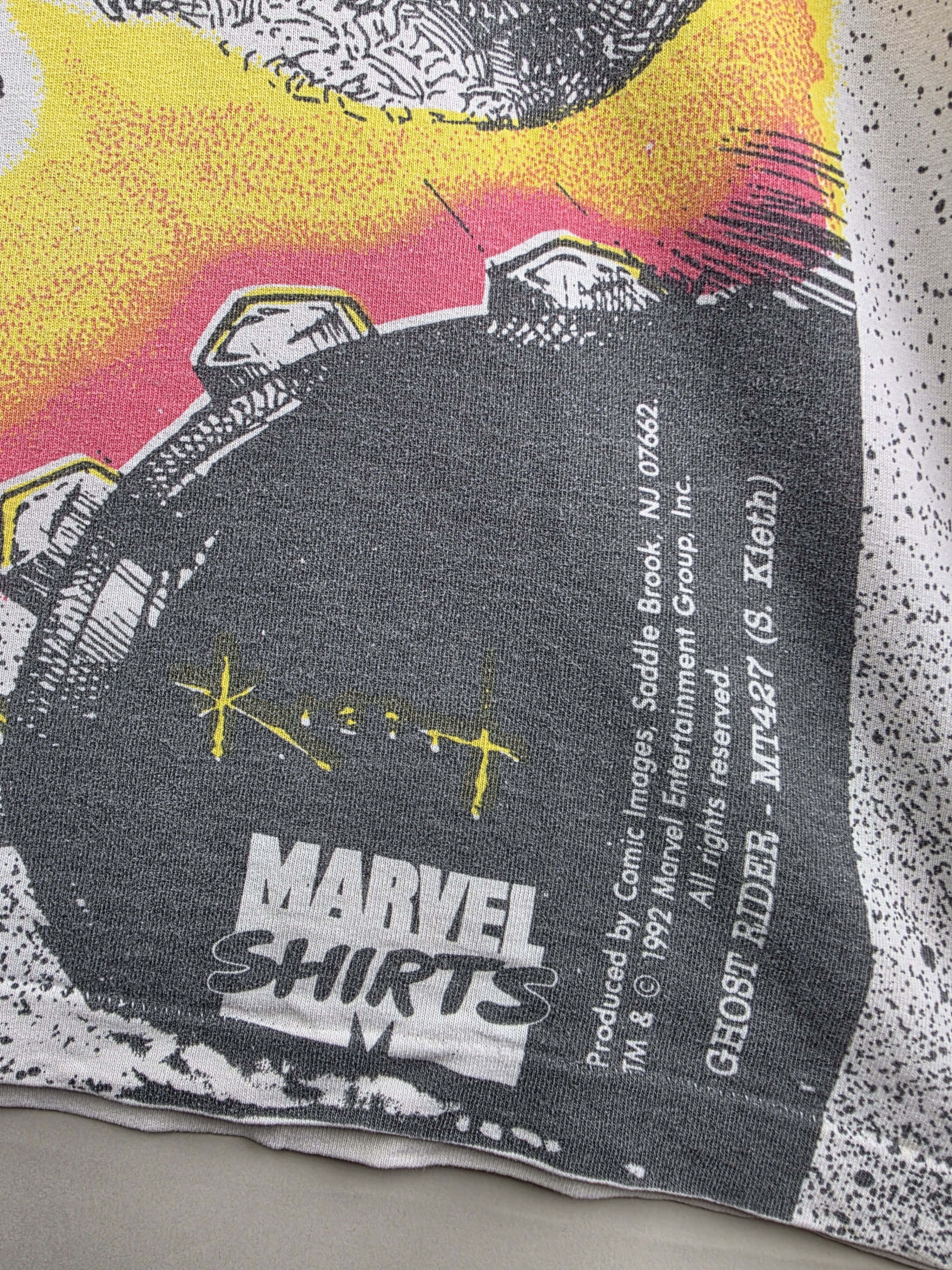 Marvel Comics × Vintage 1992 Marvel Comics Ghost Rider Mega print XL 23.5" 31" Size US XL / EU 56 / 4 - 3 Thumbnail