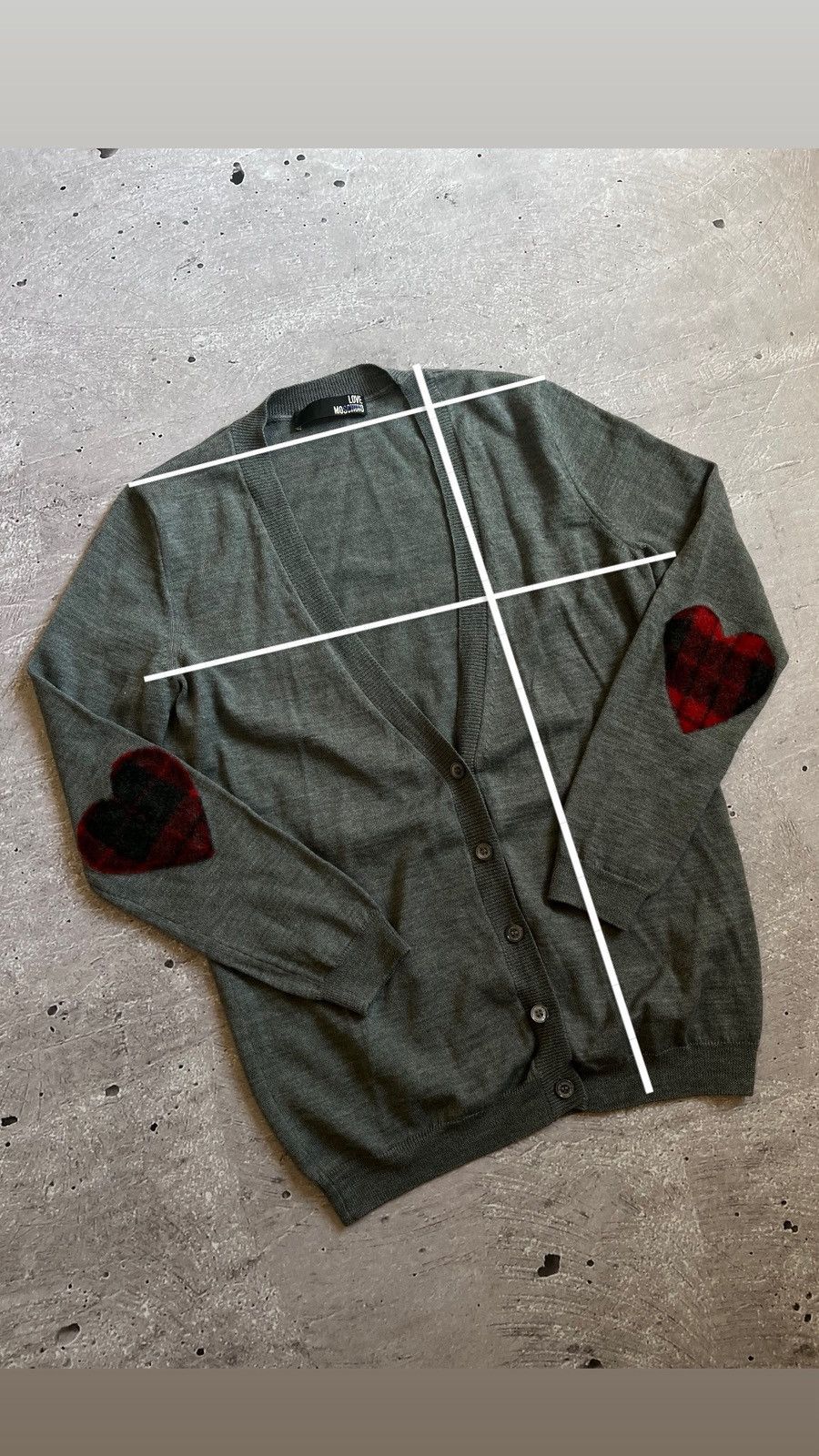 Love Moschino LOVE MOSCHINO Cardigans GrayxRed Rare Size 44 Size M / US 6-8 / IT 42-44 - 2 Thumbnail