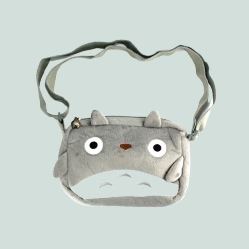 Vintage VINTAGE My Neighbor Totoro Ghibli Crossbody Plush Shoulder Bag Gray Purse Unisex Adults 11.5“ W x 7.5” H x 2” D Zip"} Size ONE SIZE - 1 Thumbnail