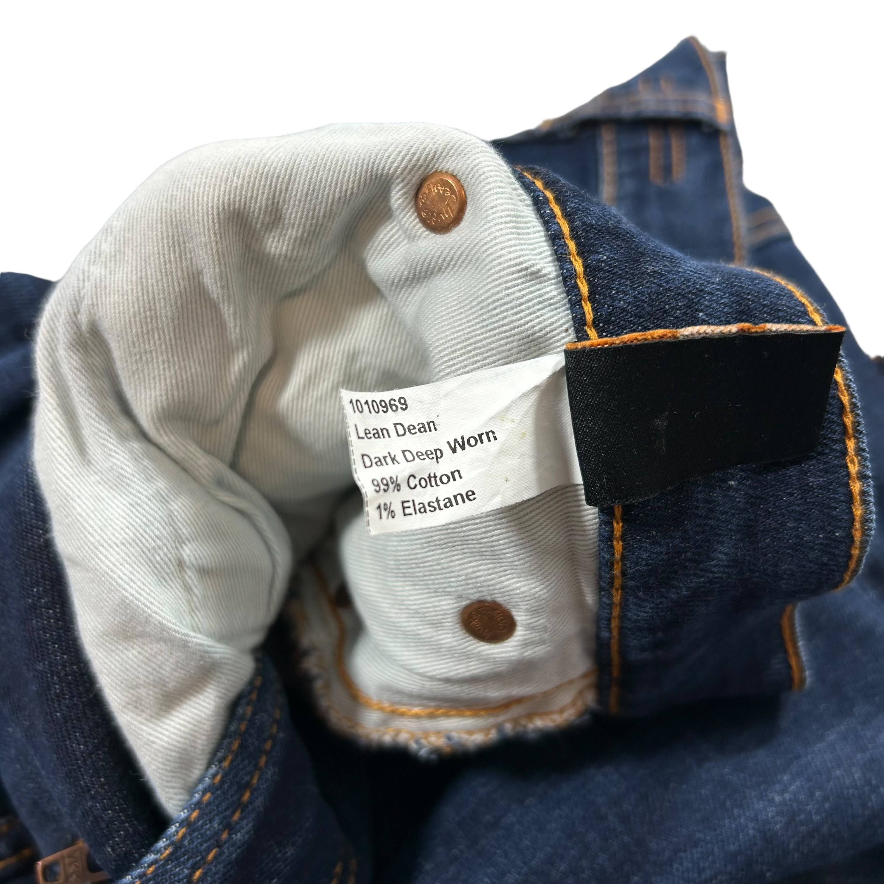 Nudie Jeans Nudie Jeans Lean Dean Dark Deep Worn Slim Taped Denim W31L34 Size US 31 - 9 Thumbnail