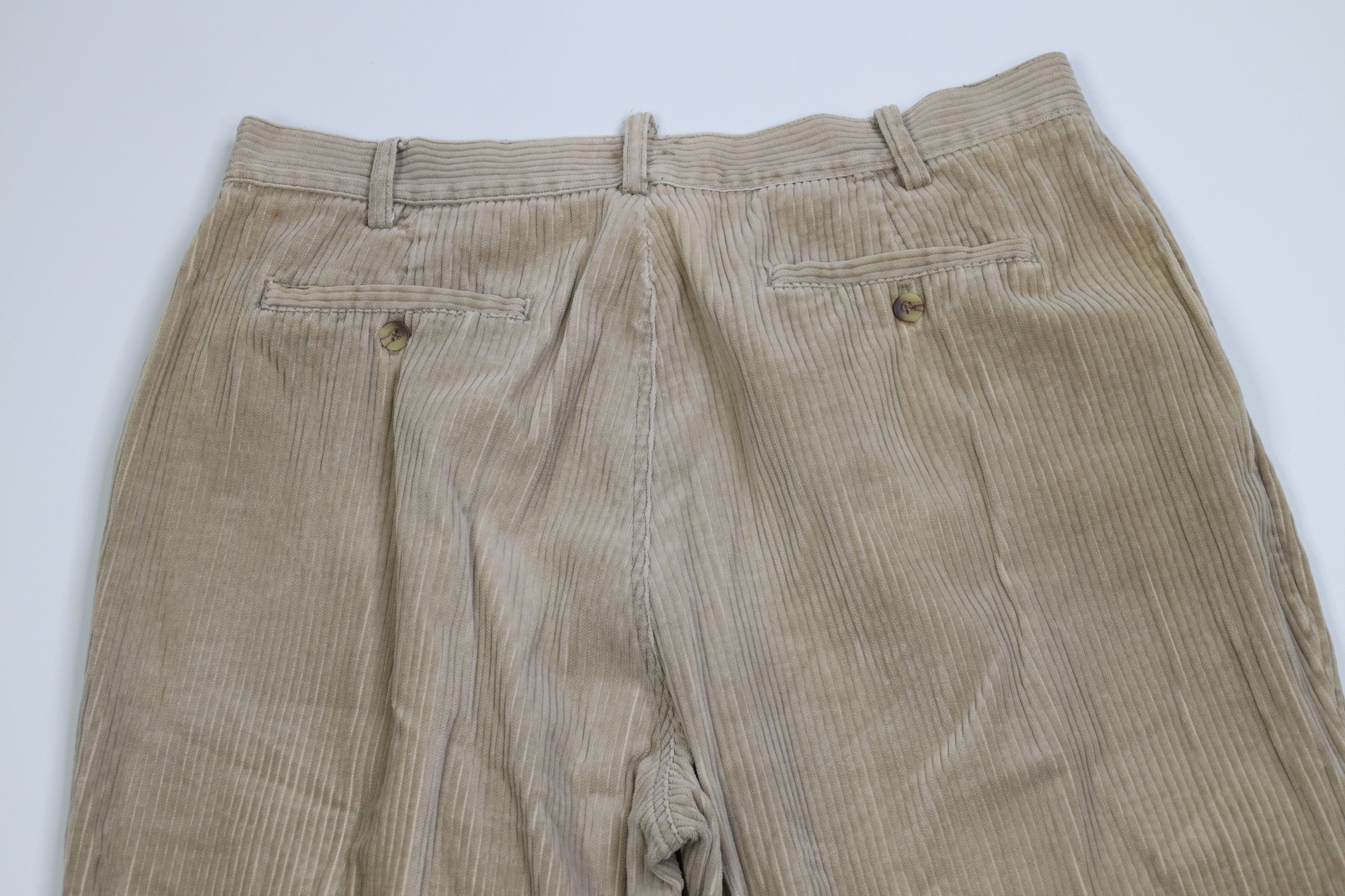 Vintage Vintage 90s Streetwear Relaxed Fit Corduroy Pants Khaki Size US 36 / EU 52 - 9 Thumbnail