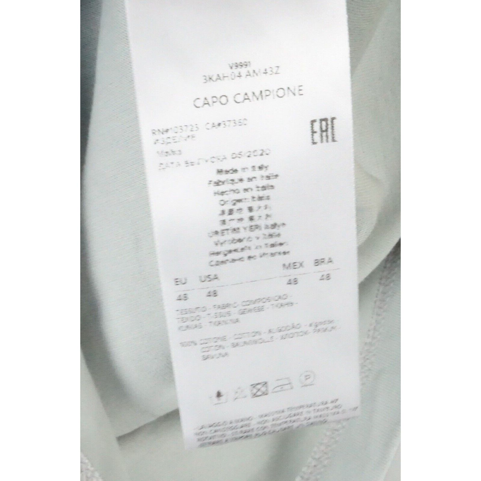 Giorgio Armani Giorgio Armani Black Label Gray Blue Argyle Cotton T Shirt S Size US M / EU 48-50 / 2 - 6 Thumbnail
