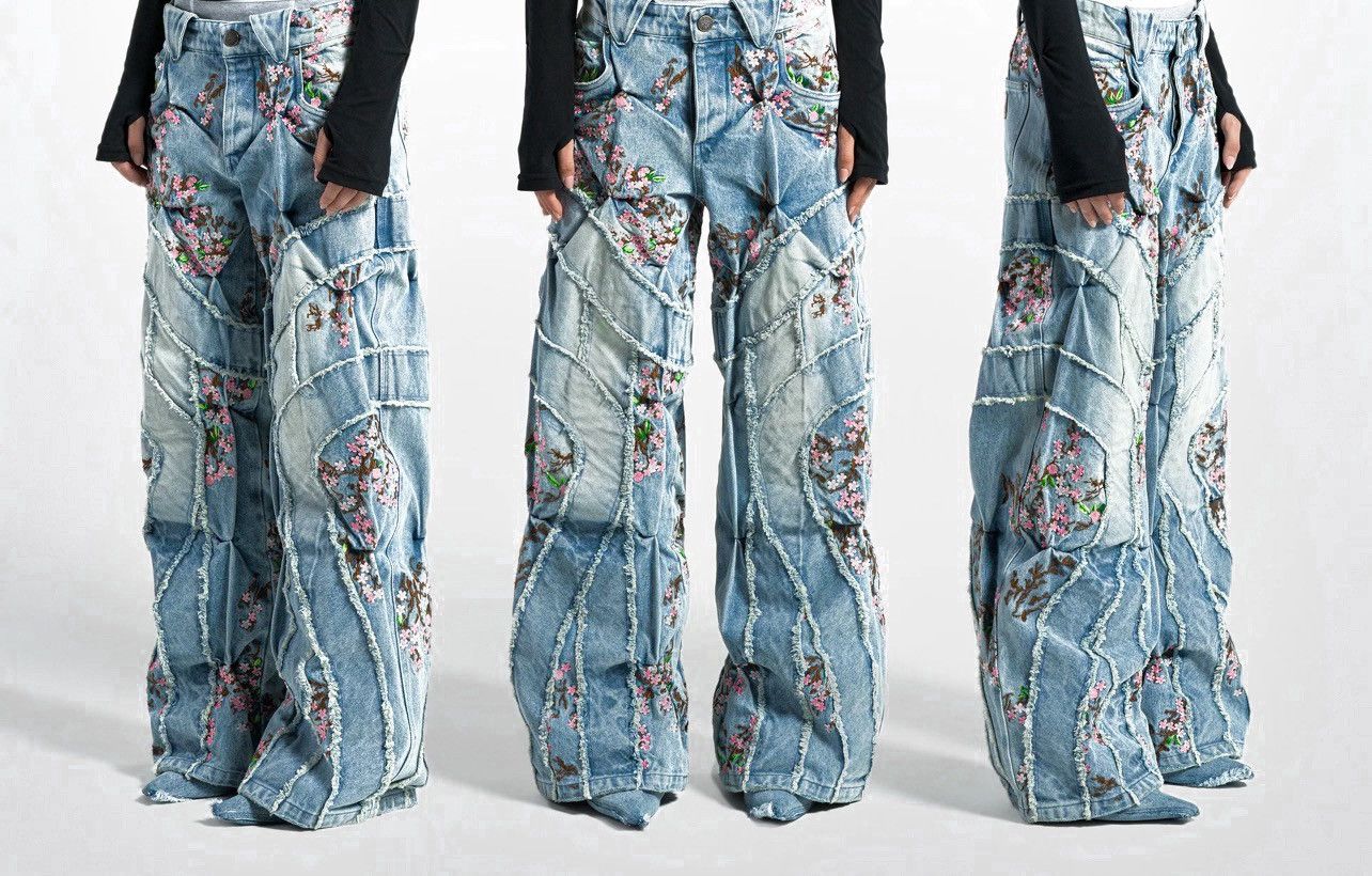 Bad Son 🌸 Jean Badson `Cherry Blossom’ - Denim Premium Size US 36 / EU 52 - 7 Thumbnail
