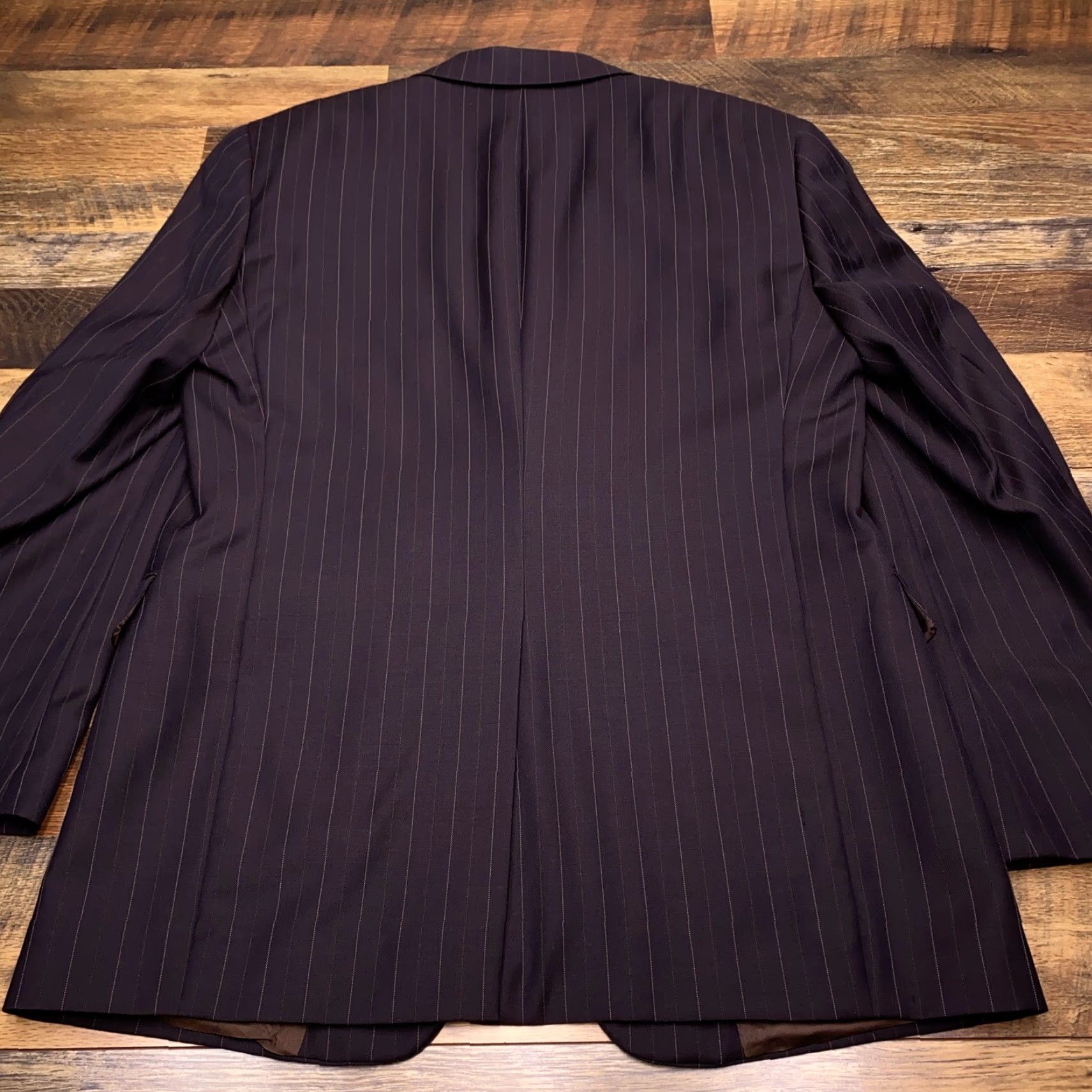 Austin Reed Austin Reed Blazer Mens 40R Brown Pinstripe Wool Notch Vintage? No — Regular Coat Jacket Suit Coat Short: Wait. Size 40R - 2 Thumbnail
