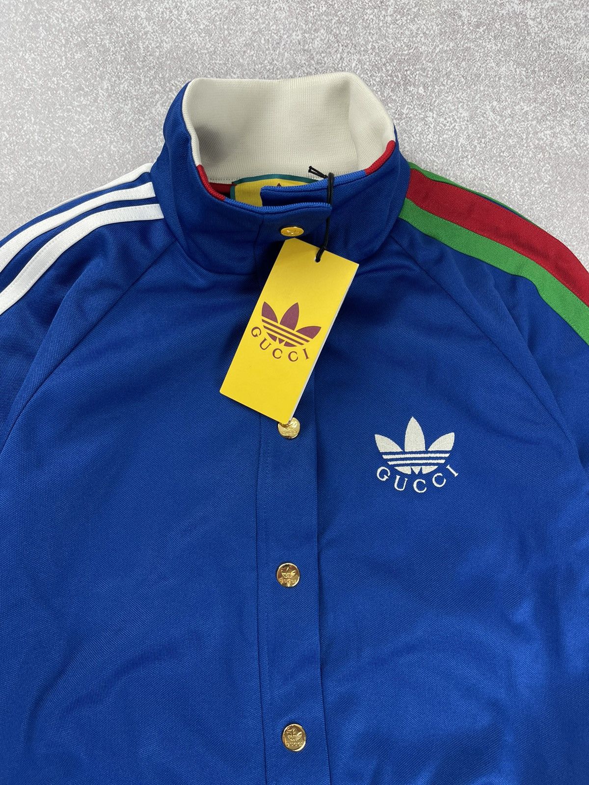 Adidas × Gucci Adidas x Gucci Cropped Jacket Cobalt Blue Size XS Size XS / US 0-2 / IT 36-38 - 7 Thumbnail