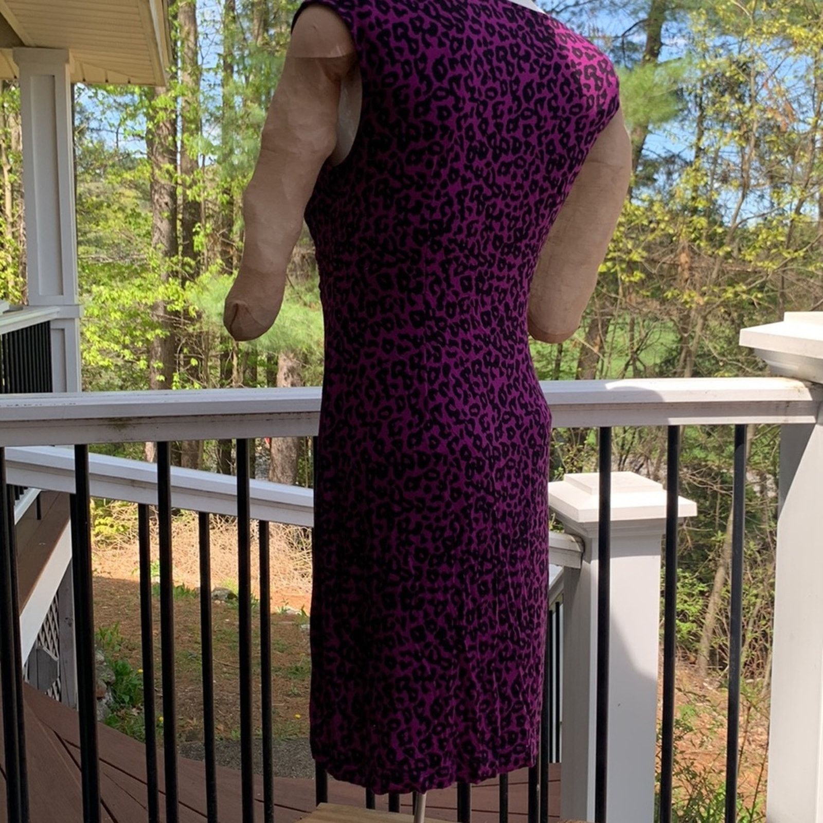 Loft Loft purple leopard print bodycon stretch knit dress Size M / US 6-8 / IT 42-44 - 6 Thumbnail