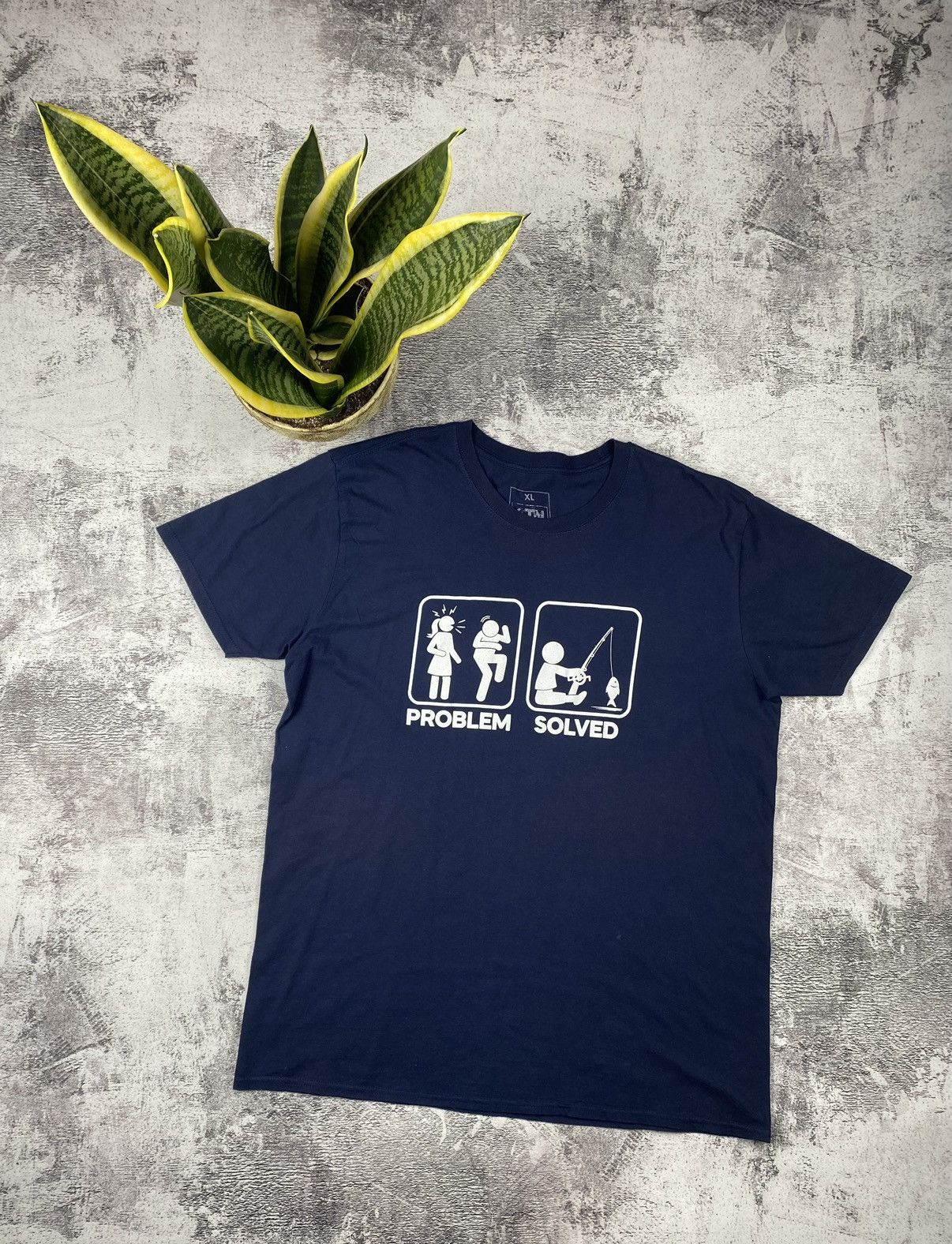 Vintage Humor Problem / Solved Women / Fishing Mem Rare T Shirt Size US XL / EU 56 / 4 - 1 Thumbnail
