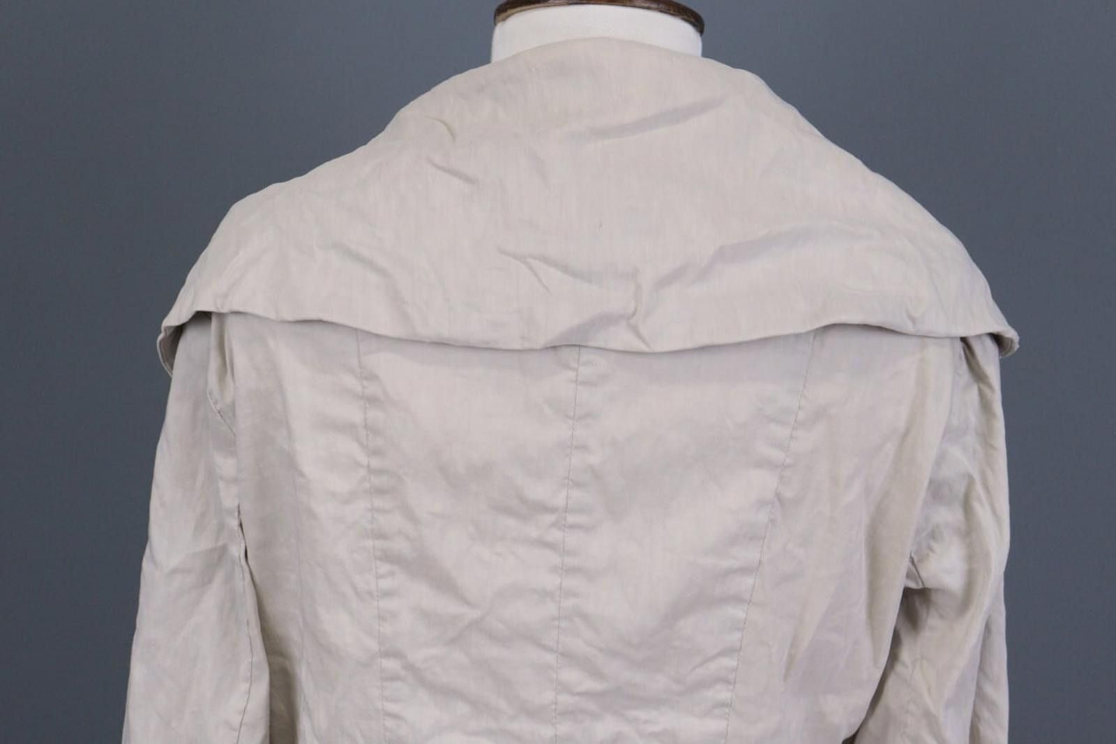 Designer Ladies Sarah Pacini Ivory Long Trench Coat Jacket Size M / US 6-8 / IT 42-44 - 10 Thumbnail