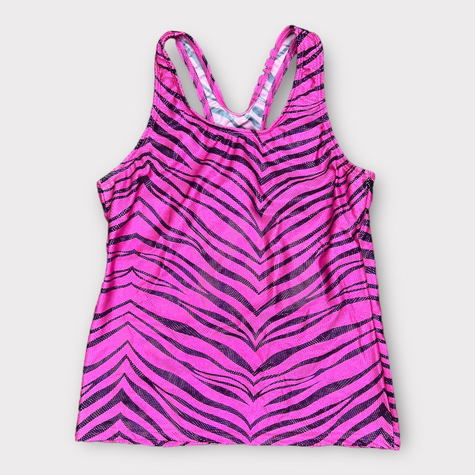 Vintage Pizzazz Performance Wear Animal Print Racer Back Top Size L / US 10 / IT 46 - 1 Thumbnail