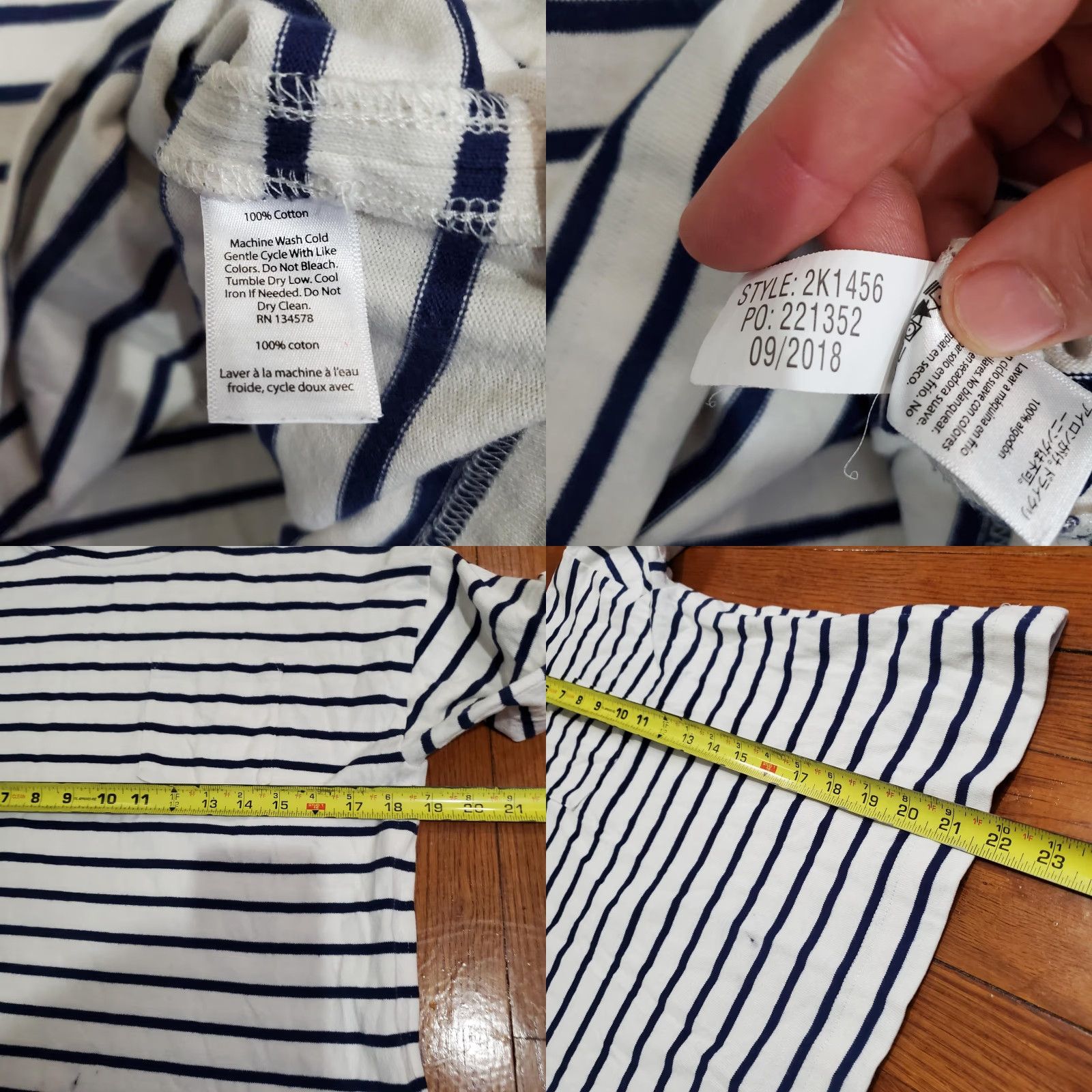 Vineyard Vines Vineyard Vines Shirt Mens Medium White Stripe Mock Neck Nautical Button Shoulder Shirt Size US M / EU 48-50 / 2 - 8 Thumbnail